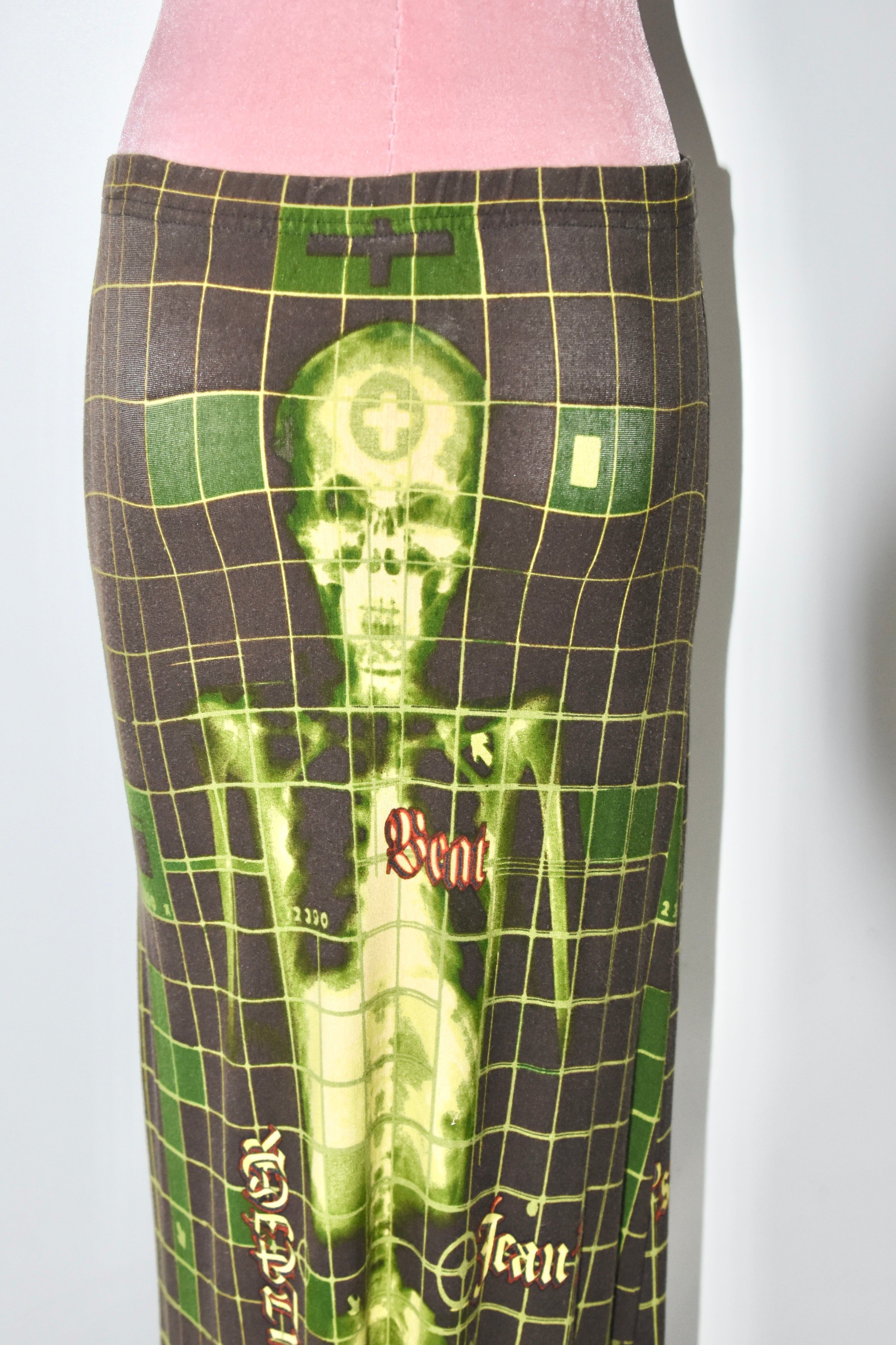 Jean Paul Gaultier S/S 1996 “Cyberbaba” X-ray Skeleton Mesh Skirt