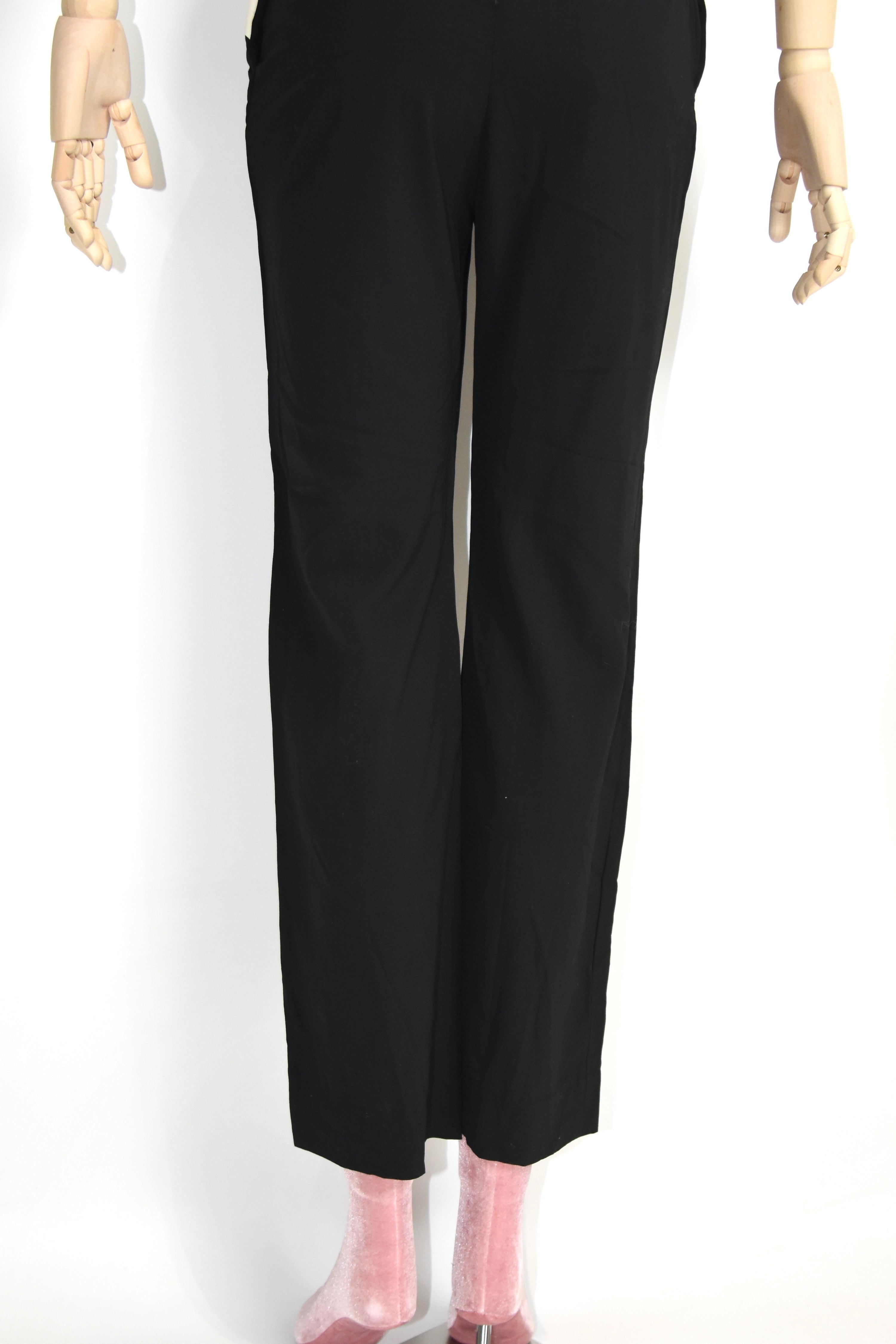 Haider Ackermann Draped Waist Tailored Black Trousers – Sculptural Avant-Garde Designer Pants