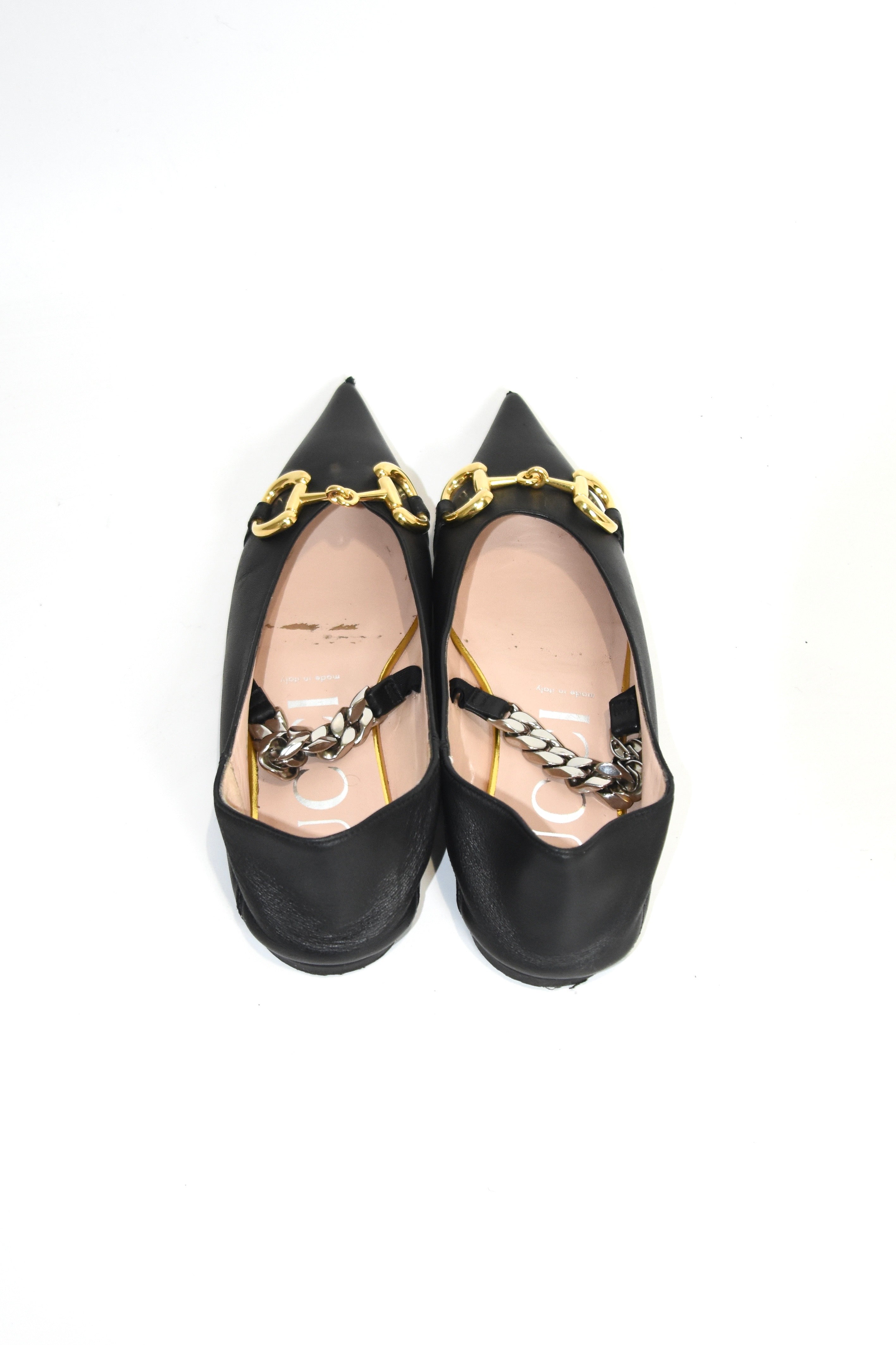 Gucci Black Bit Moccasin Flat Shoes