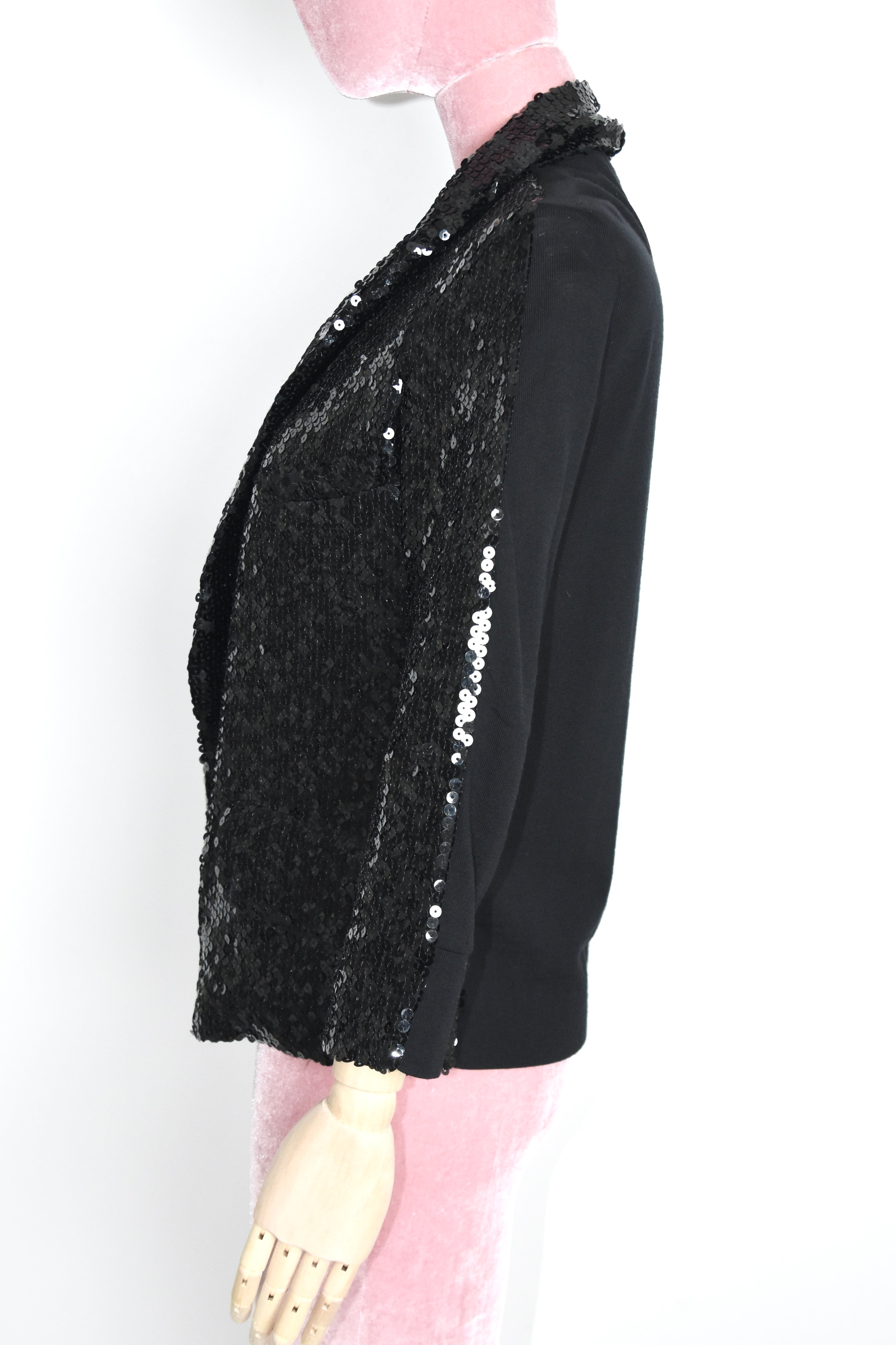 Yves Saint Laurent “Paillette Sequin” Black Evening Jacket – Spring/Summer 2009 Runway Era (Made in France)
