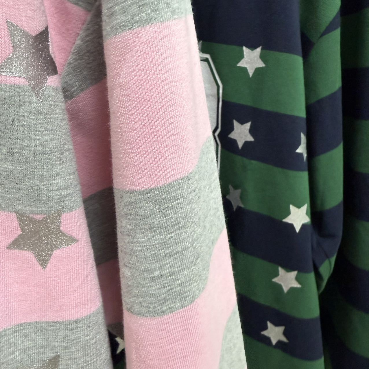 Korean Loose Pink and Grey Striped Polo Sweatshirt Top