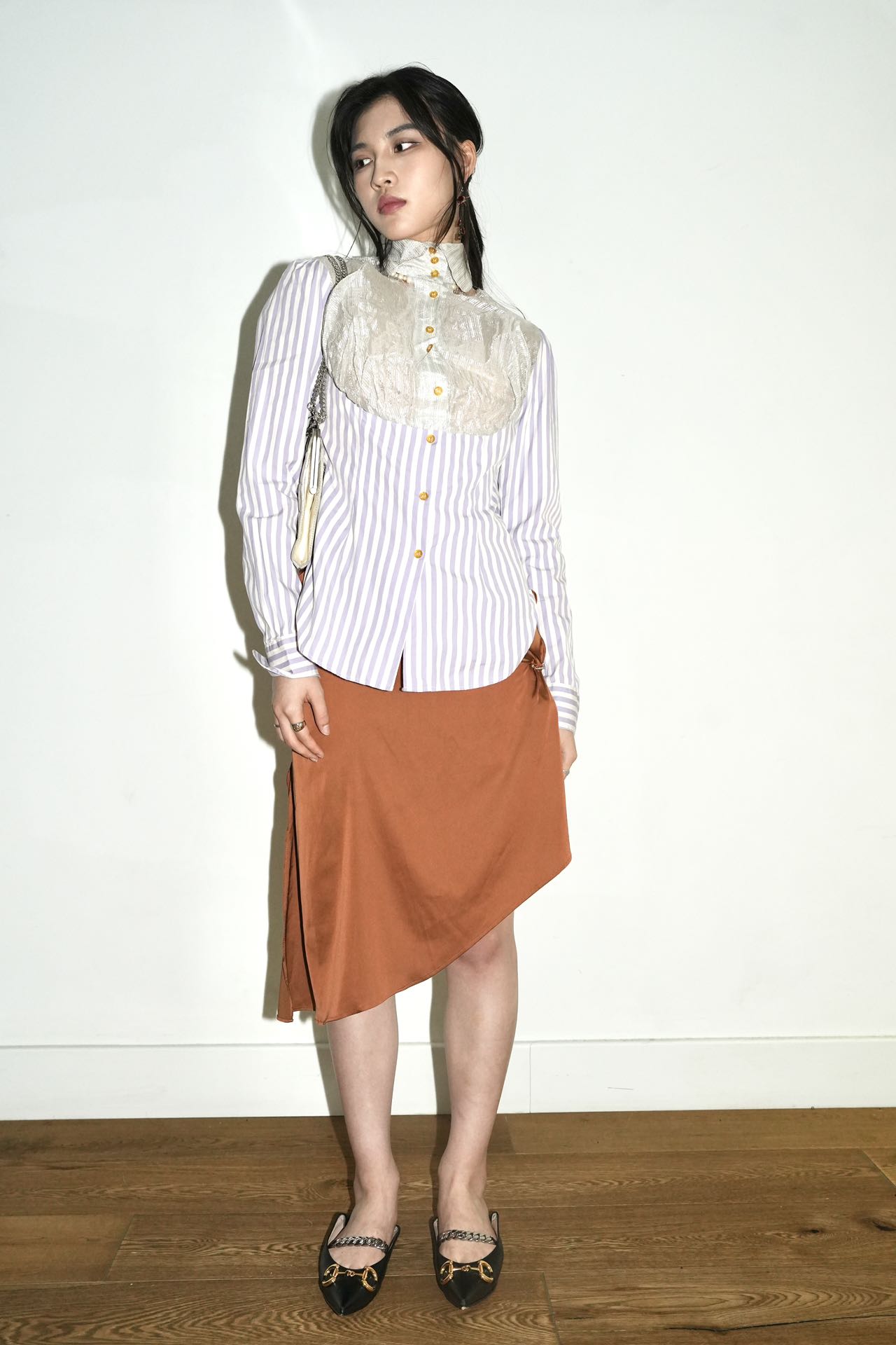 Vivienne Westwood Vintage Metallic Bib Striped Shirt