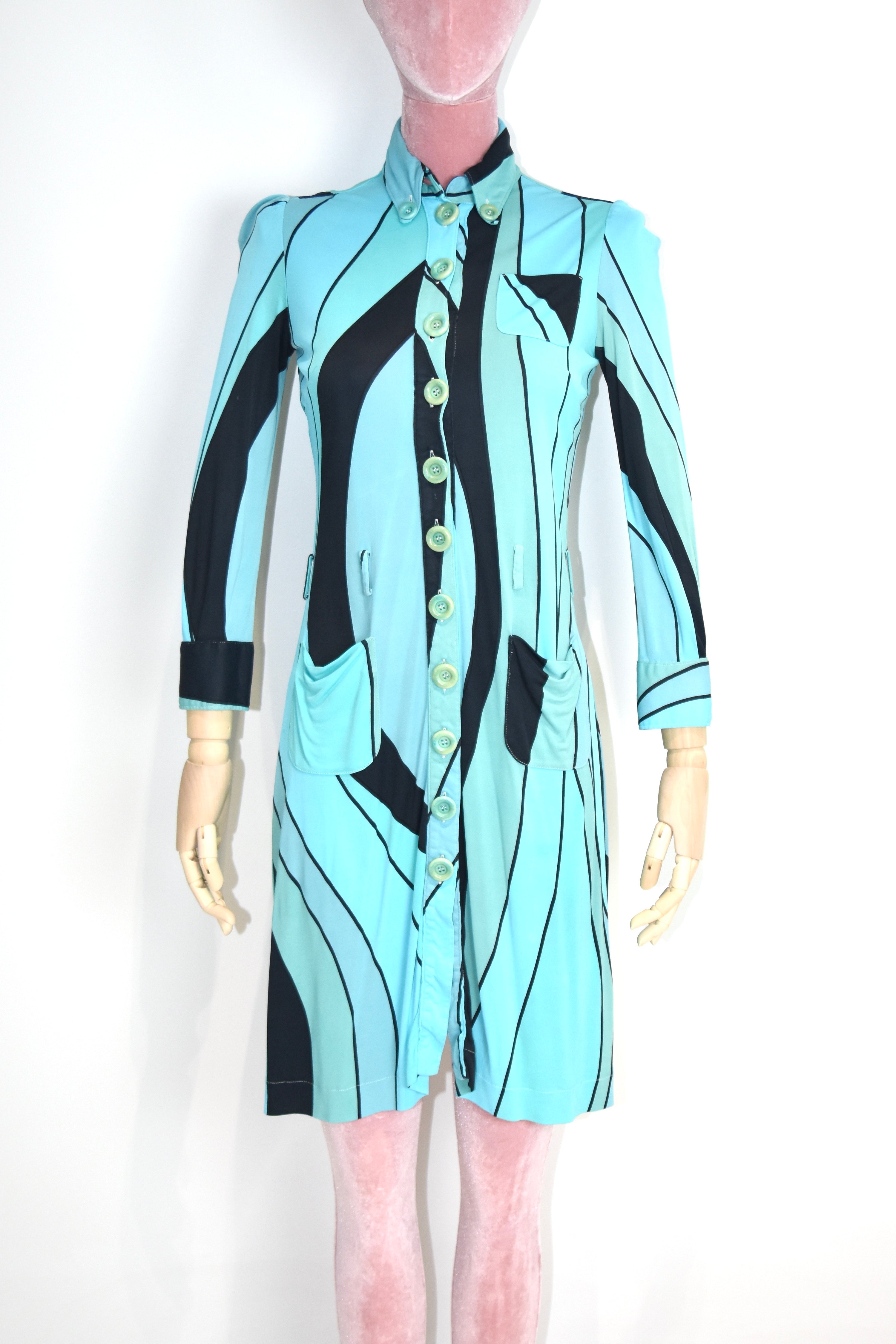 Moschino Cheap and Chic Optical Stripe Dress