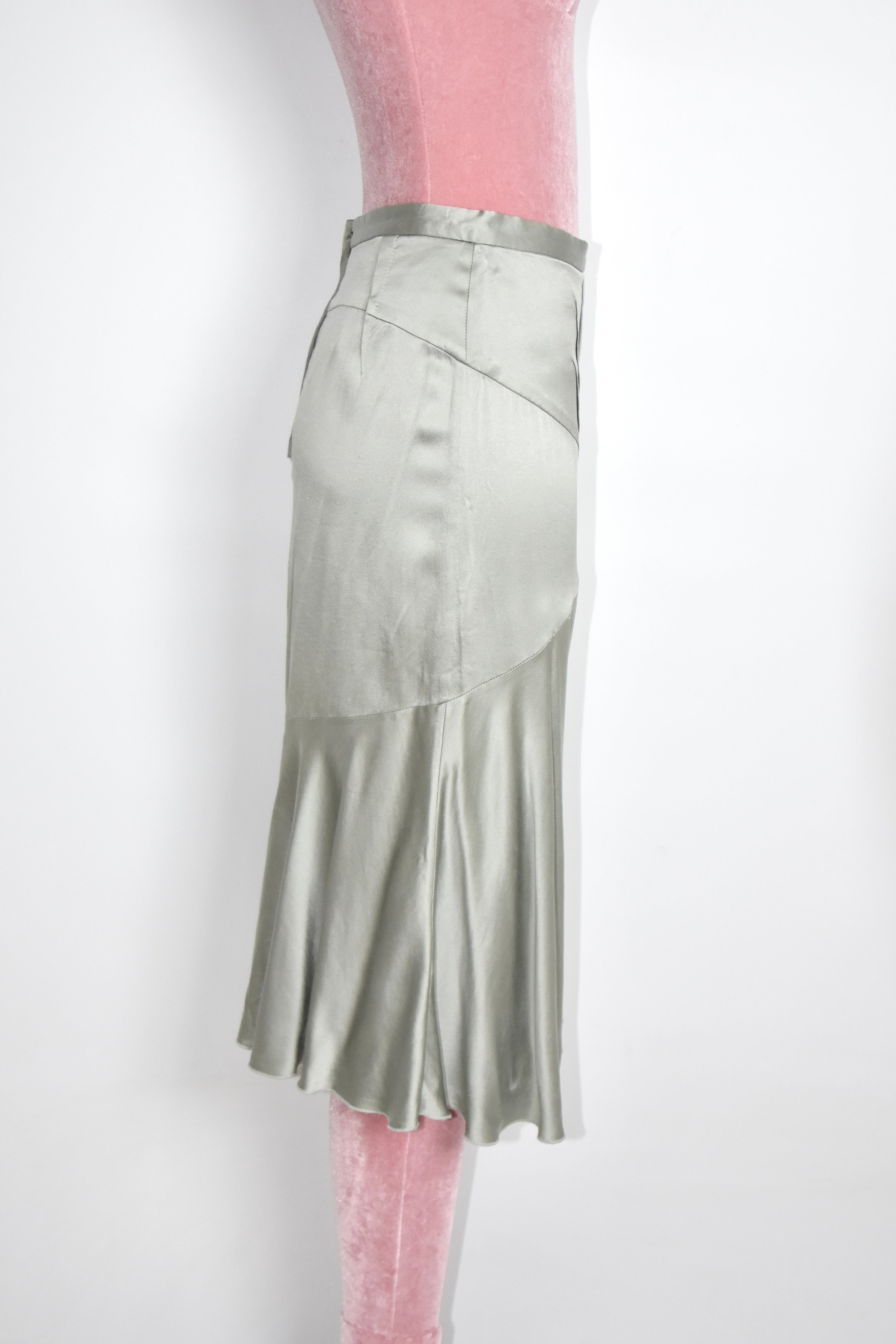 Dolce & Gabbana Silver Satin Panel Skirt