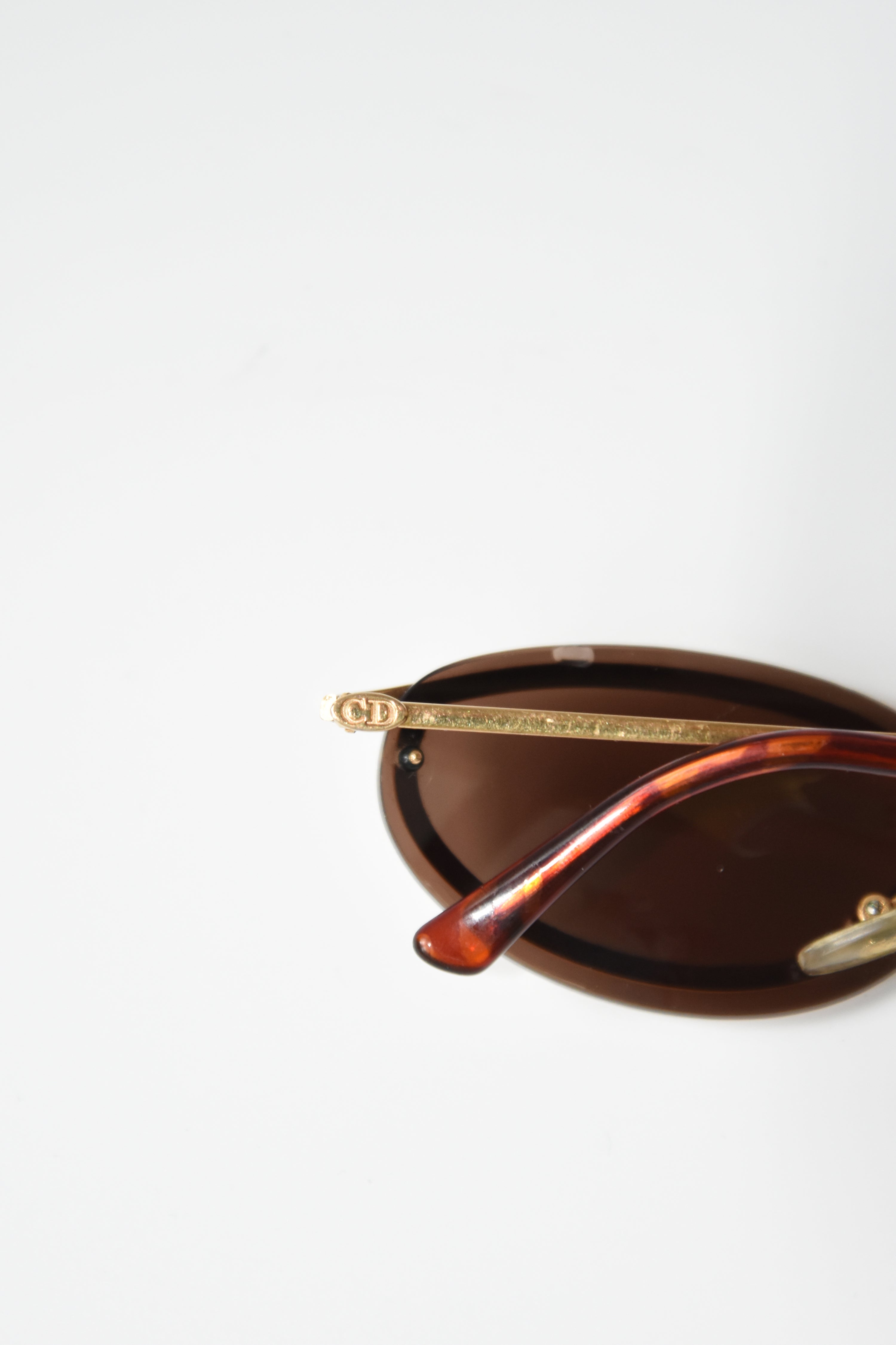 Christian Dior Oval Gold-Frame Sunglasses