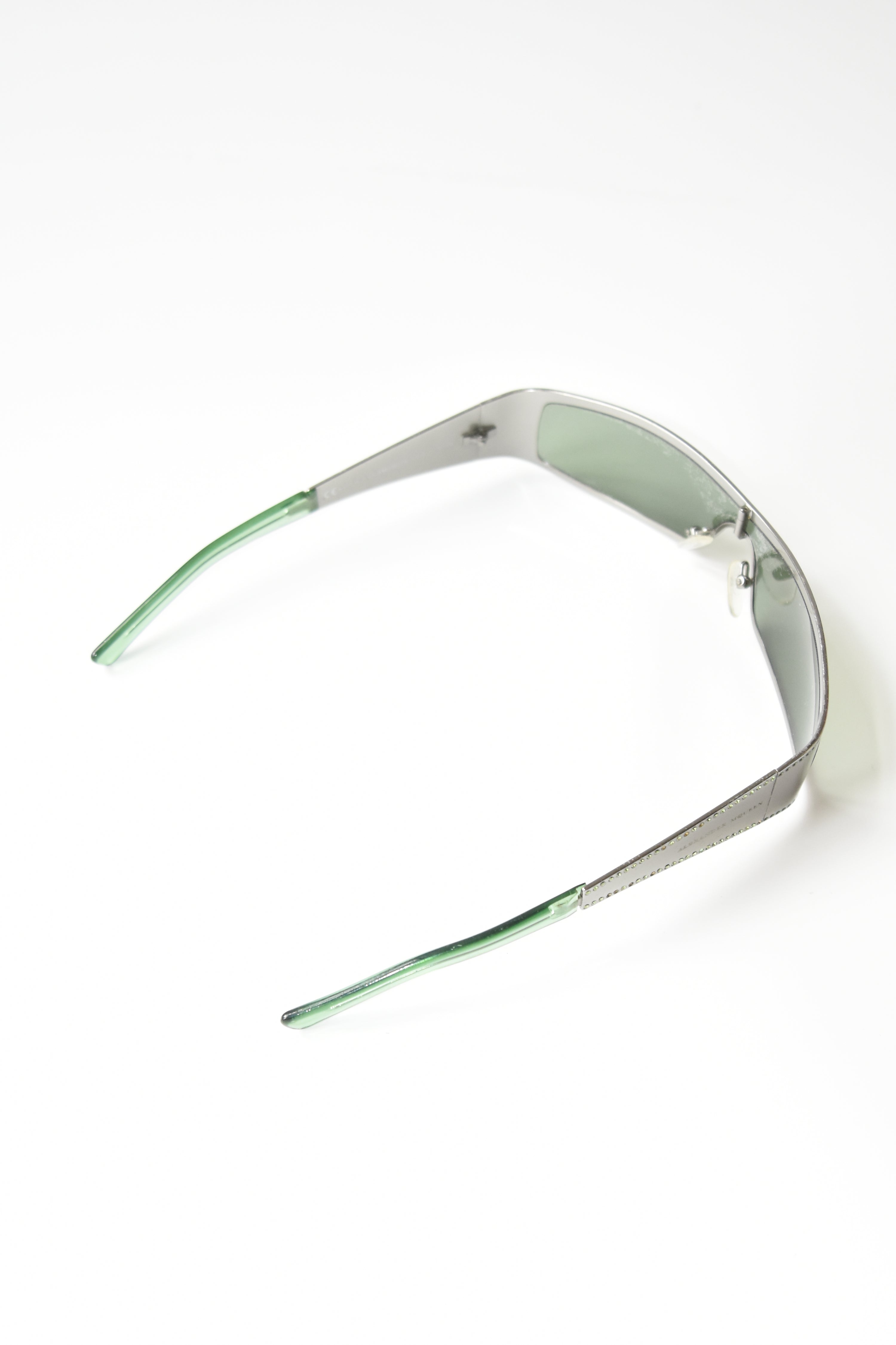 Alexander McQueen Holographic Crystal-Studded Visor Sunglasses