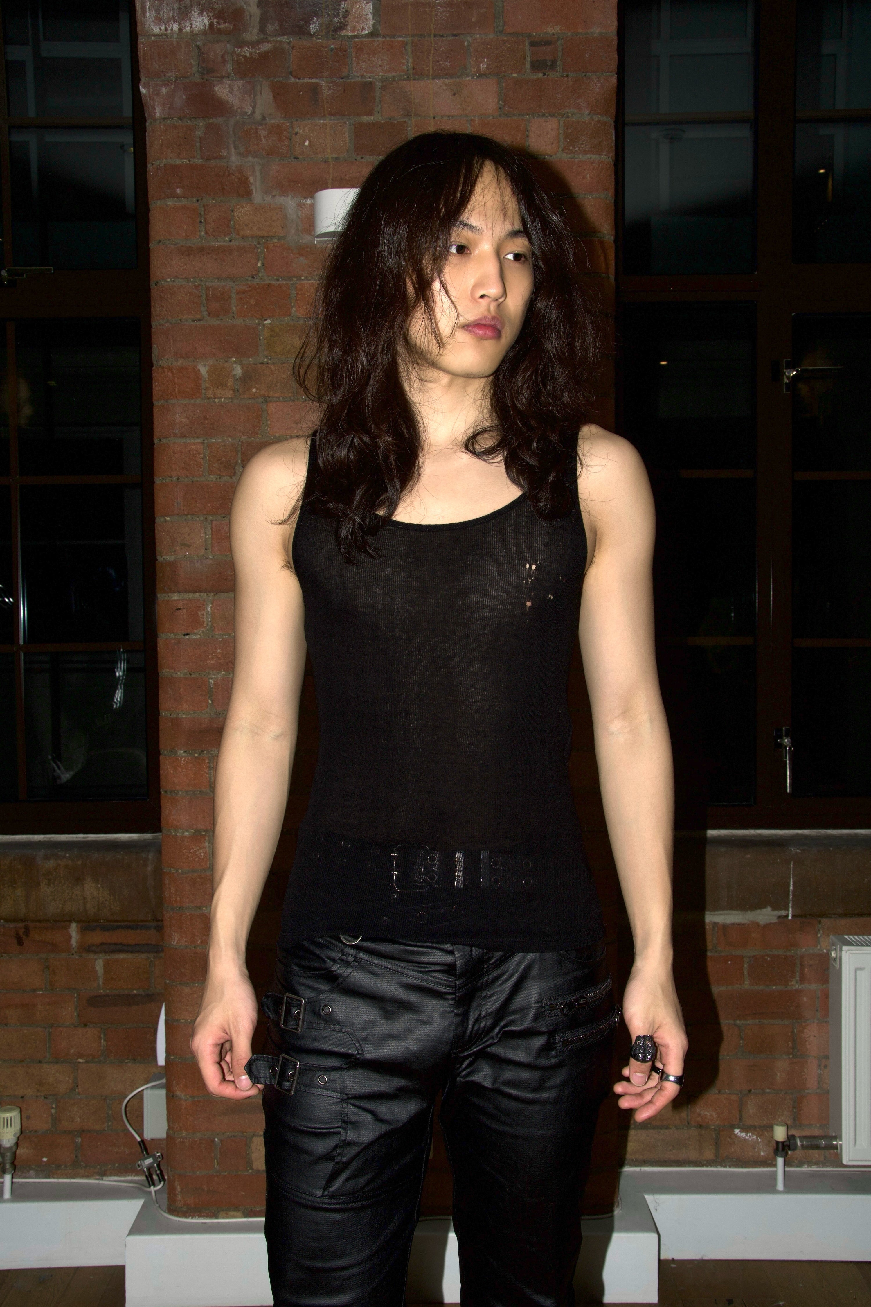 Saint Laurent Distressed Black Tank Top