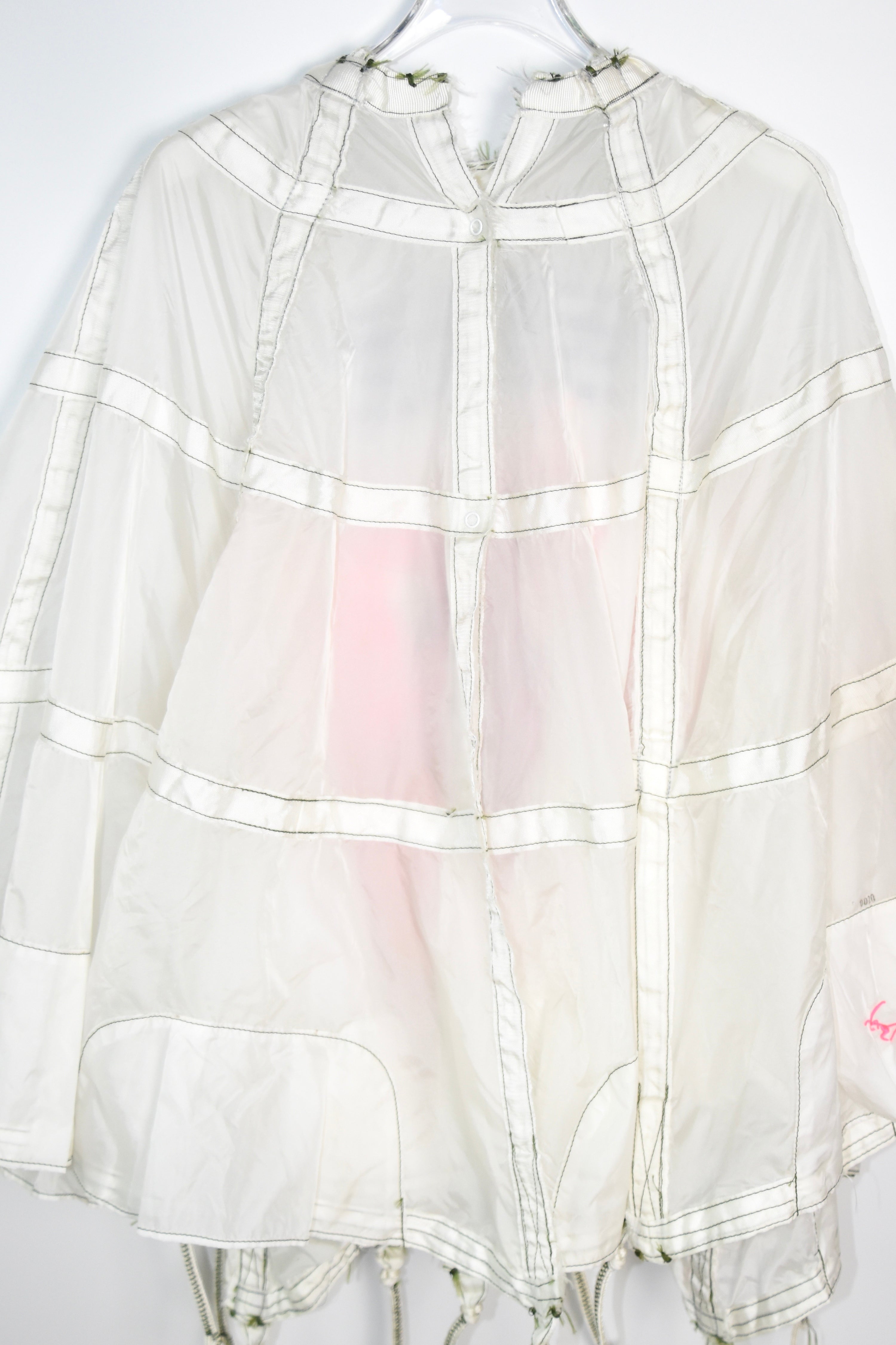 Upcycled Parachute Cape – Experimental Avant-Garde Utility Poncho