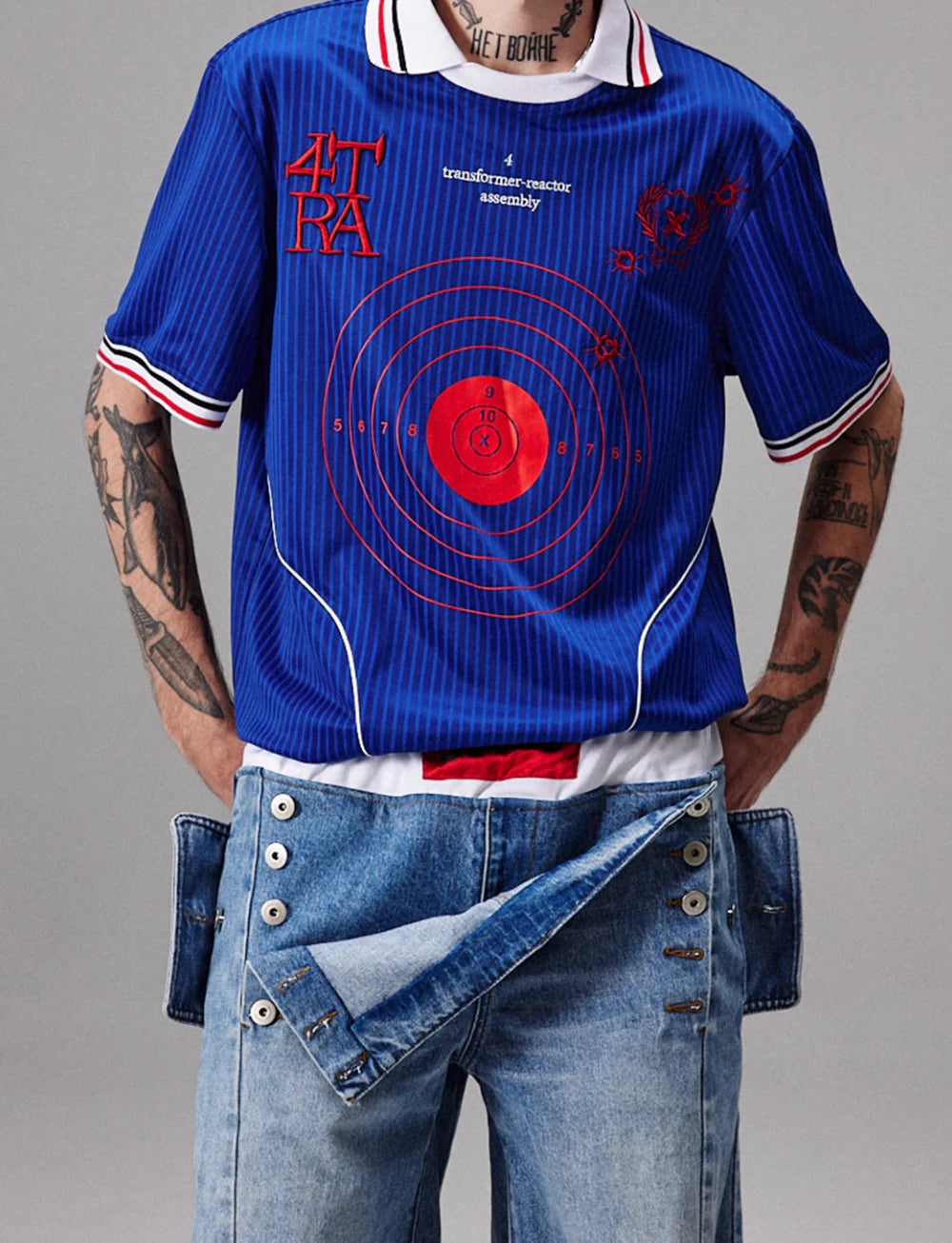 4TRA Blue Tactical Target Polo Shirt
