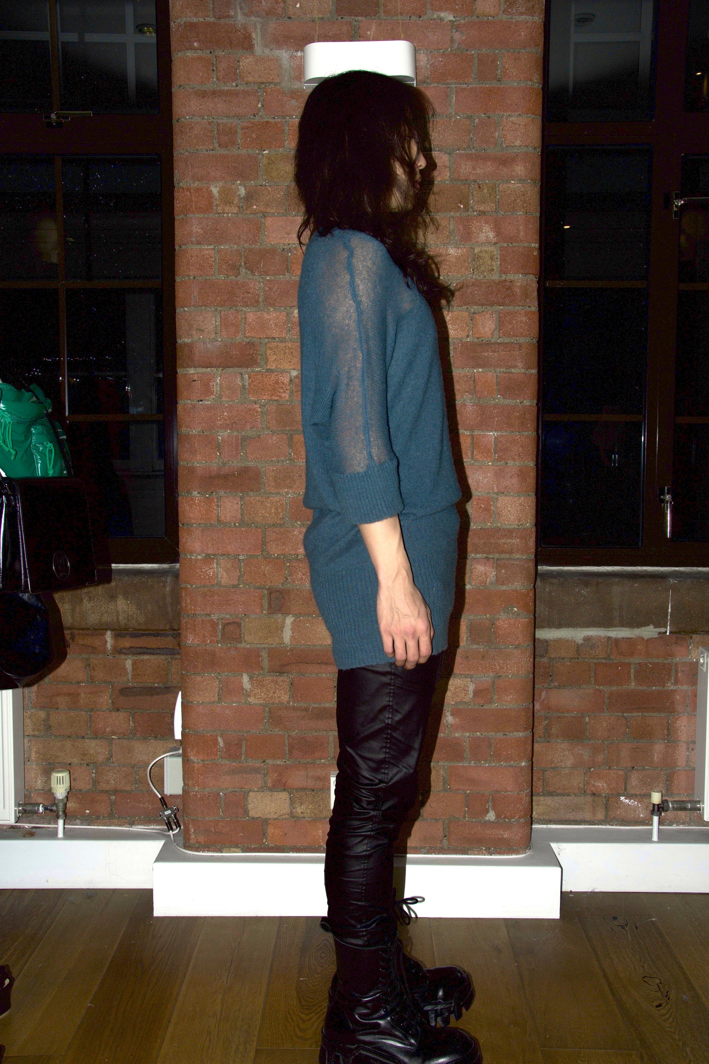 MM6 Draped Mist-Blue Knit Dress – WATER 水