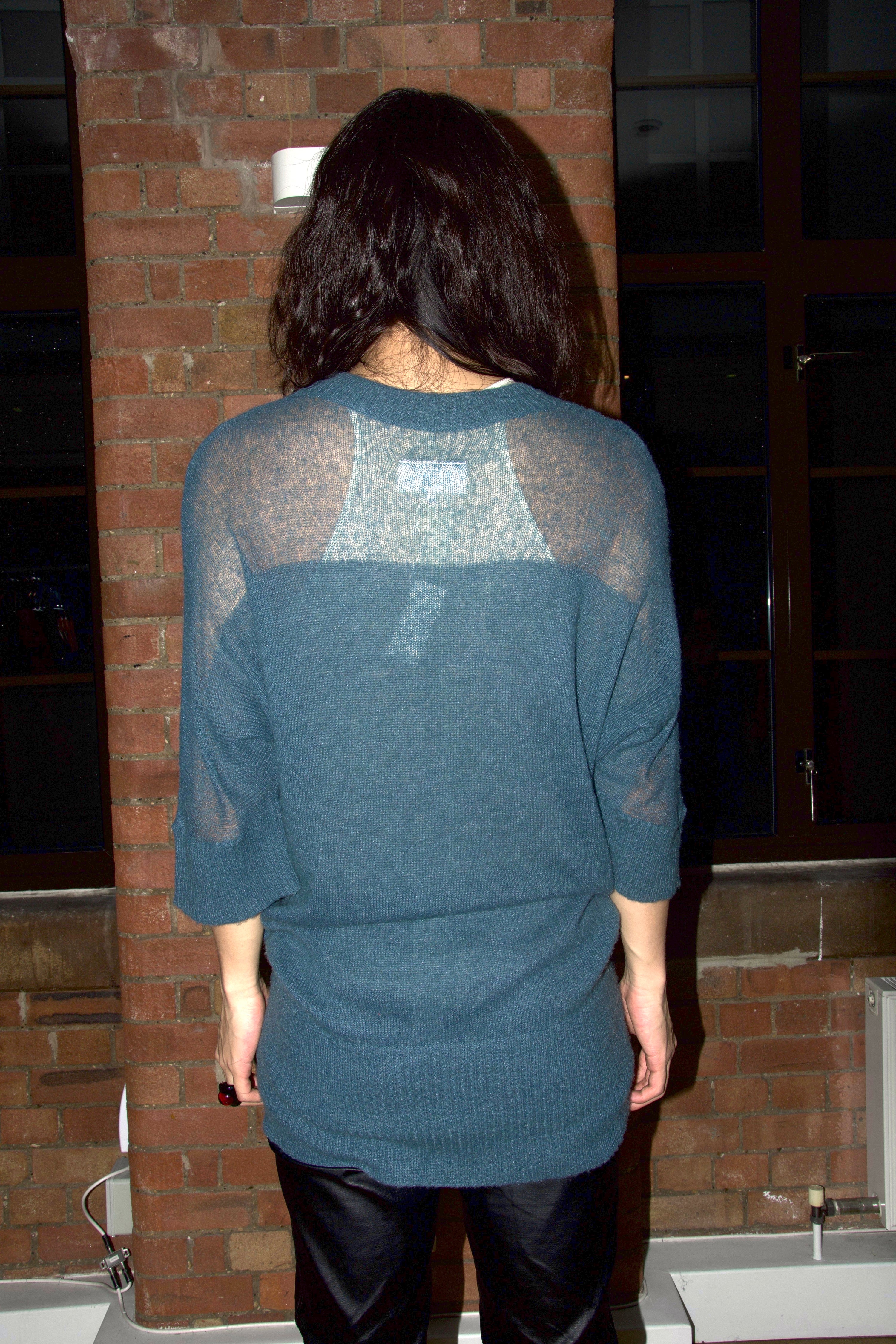 MM6 Draped Mist-Blue Knit Dress – WATER 水