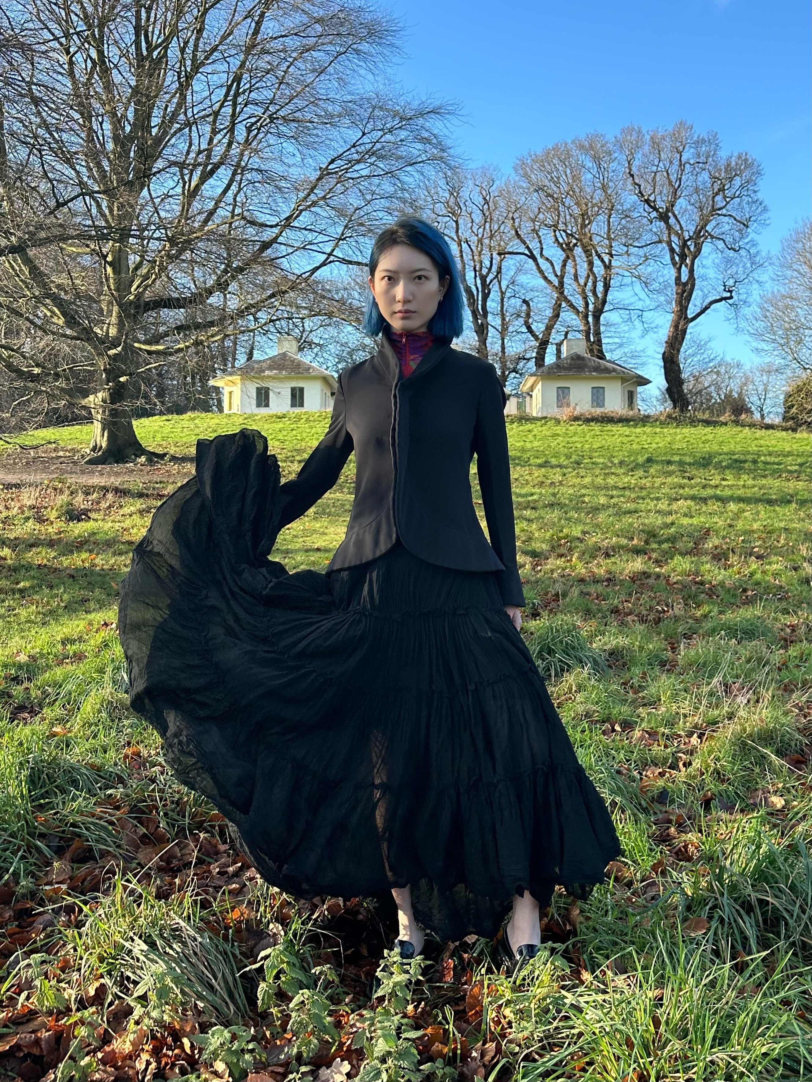 Jean Paul Gaultier Black Tiered Maxi Skirt