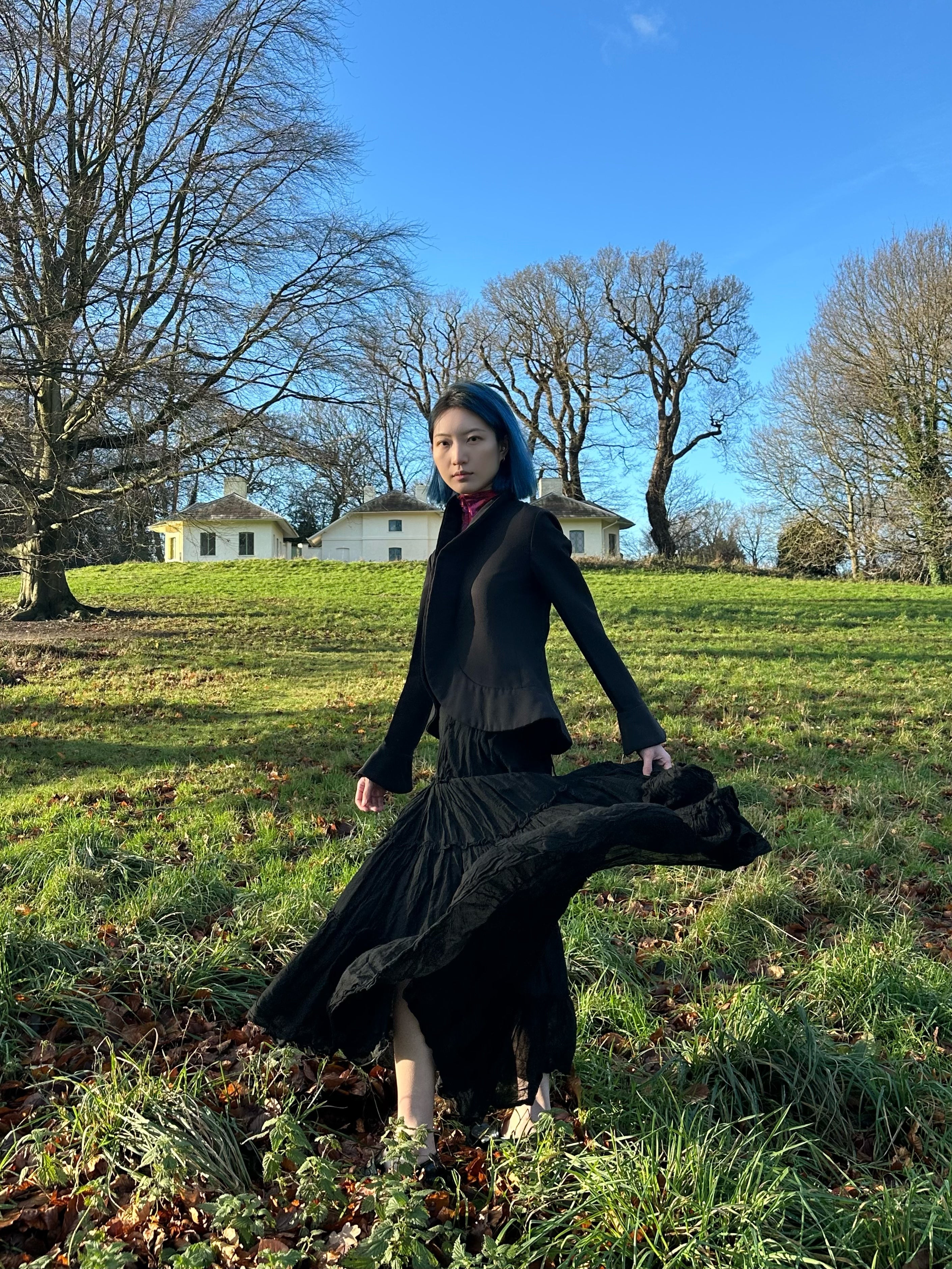 Jean Paul Gaultier Black Tiered Maxi Skirt