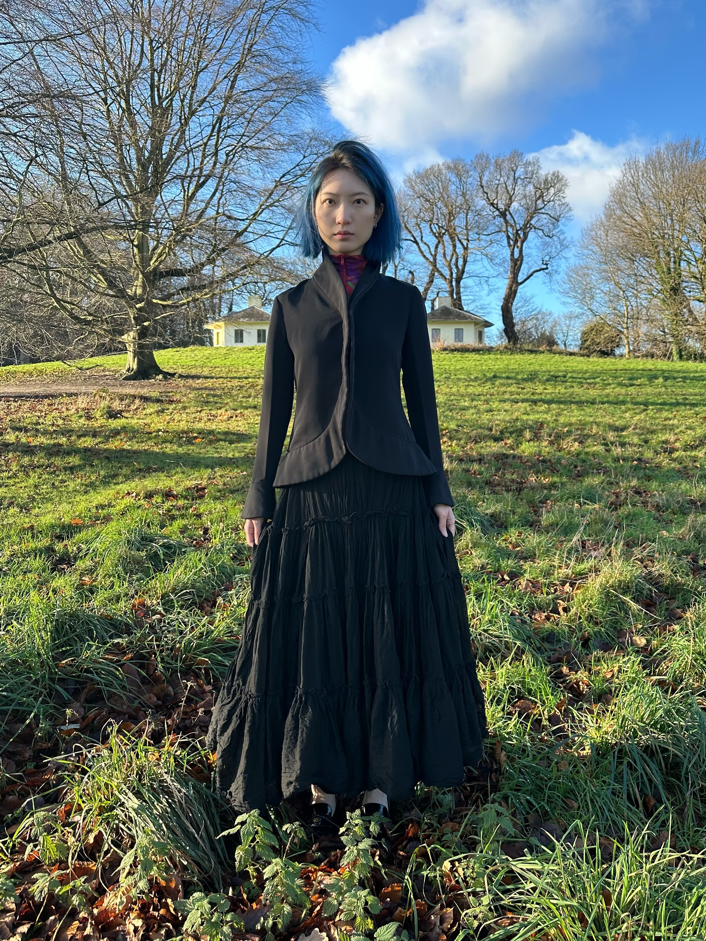 Jean Paul Gaultier Black Tiered Maxi Skirt