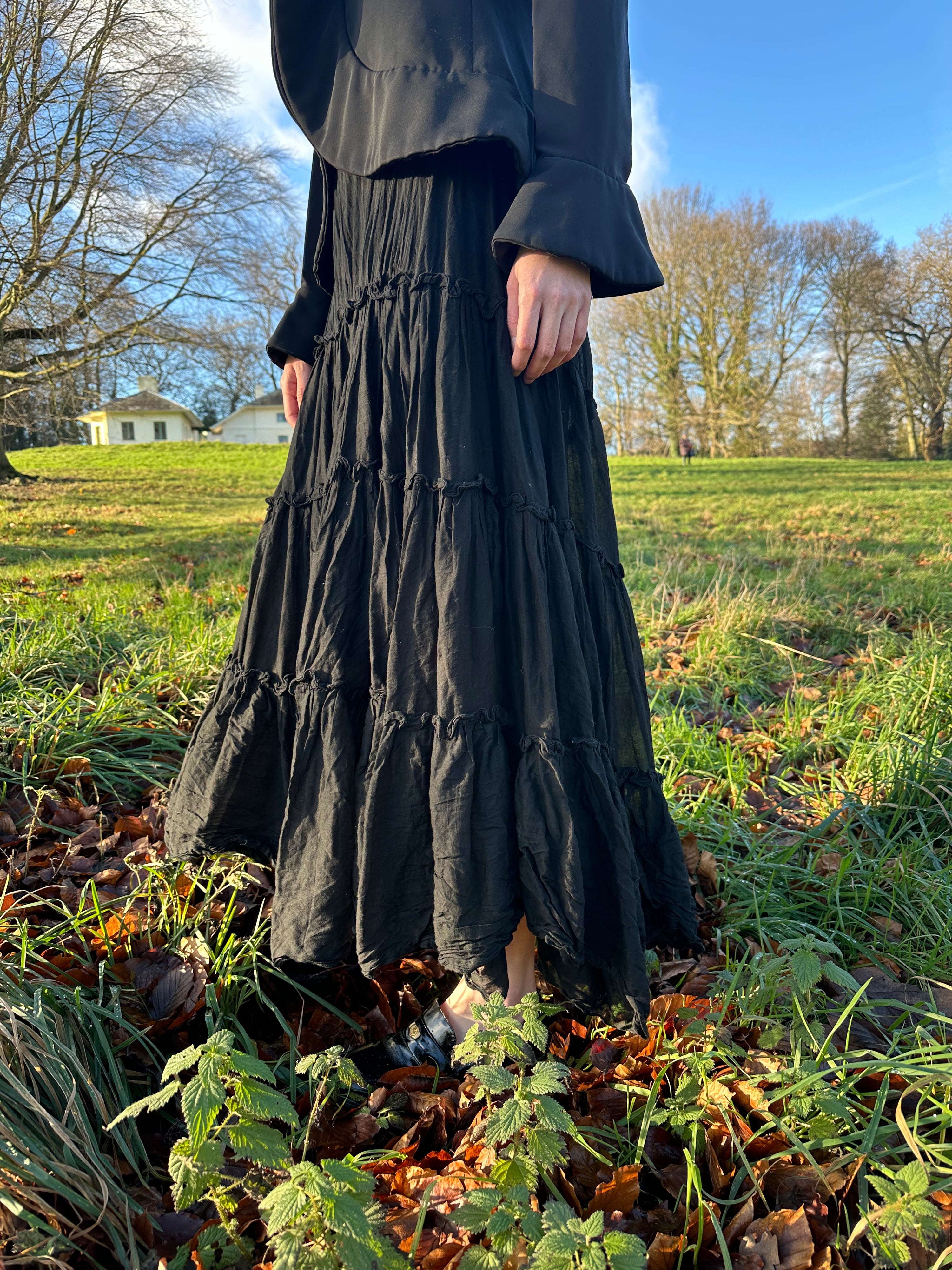 Jean Paul Gaultier Black Tiered Maxi Skirt