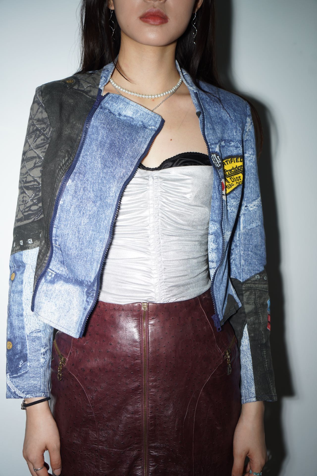Christian Dior by John Galliano Trompe-l'œil Denim Print Jacket
