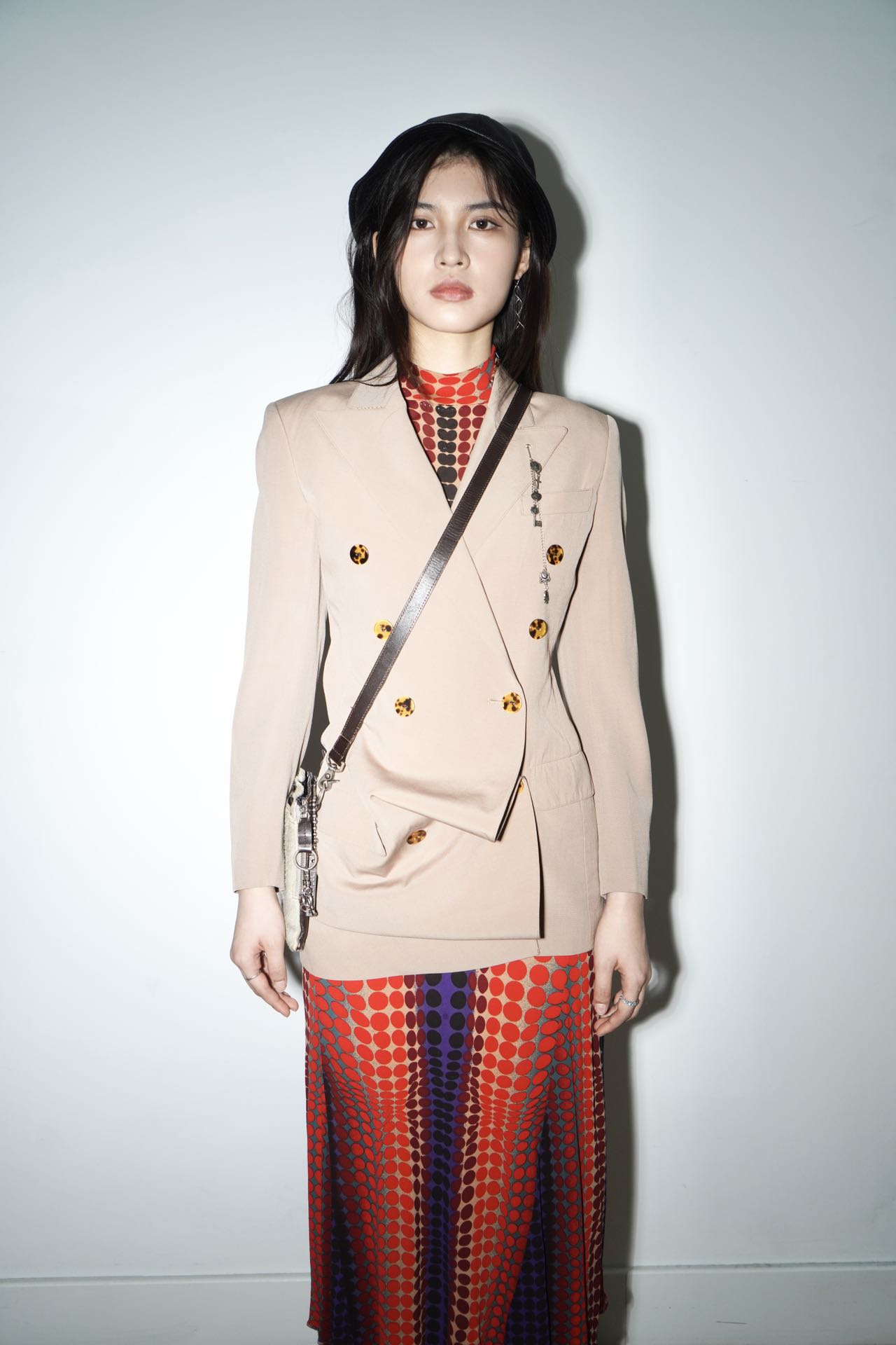 Jean Paul Gaultier Asymmetric Draped Blazer with Silver Pendant