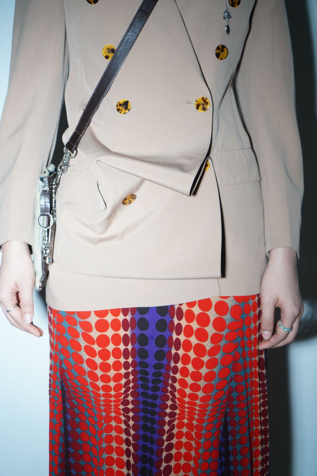 Jean Paul Gaultier Asymmetric Draped Blazer with Silver Pendant