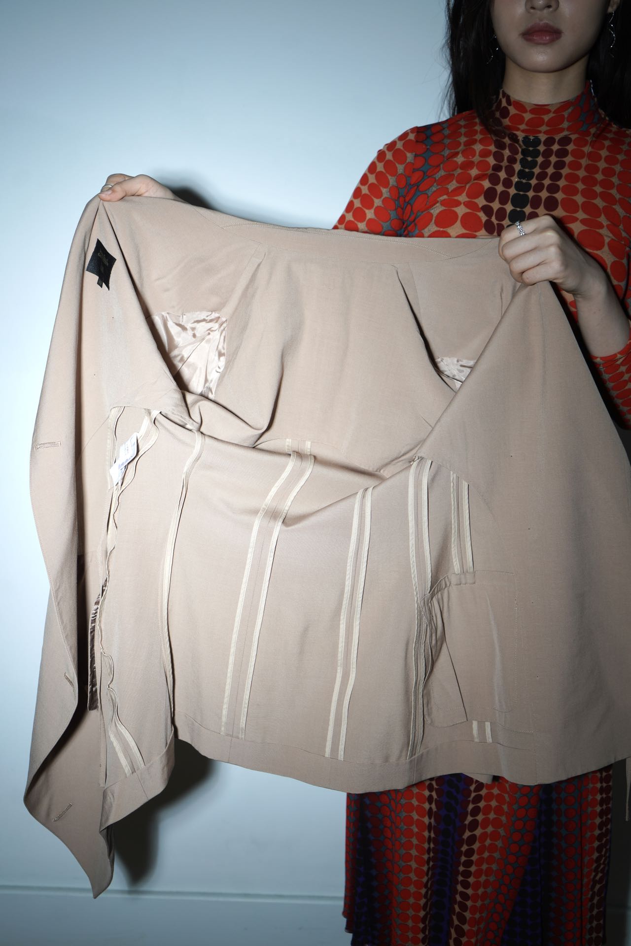 Jean Paul Gaultier Asymmetric Draped Blazer with Silver Pendant