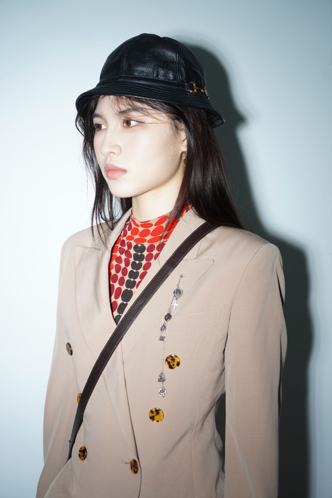 Jean Paul Gaultier Asymmetric Draped Blazer with Silver Pendant