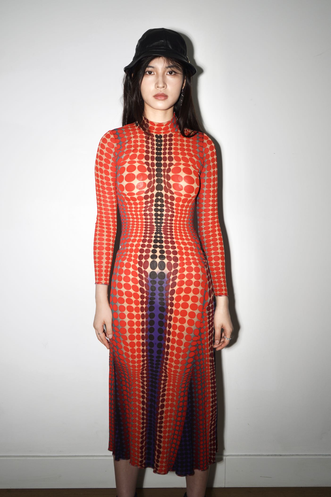 Jean Paul Gaultier S/S 1996 “Cyberdots” Optical Mesh Gown