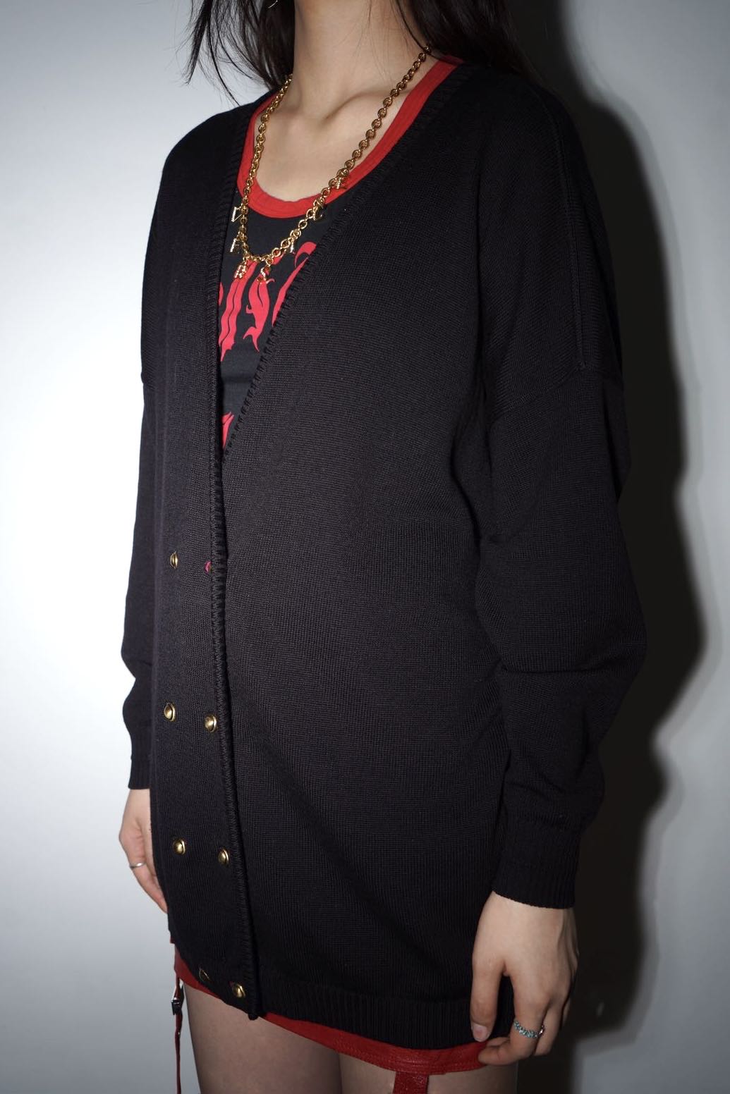 Gianni Versace Vintage Gold Button Knit Cardigan