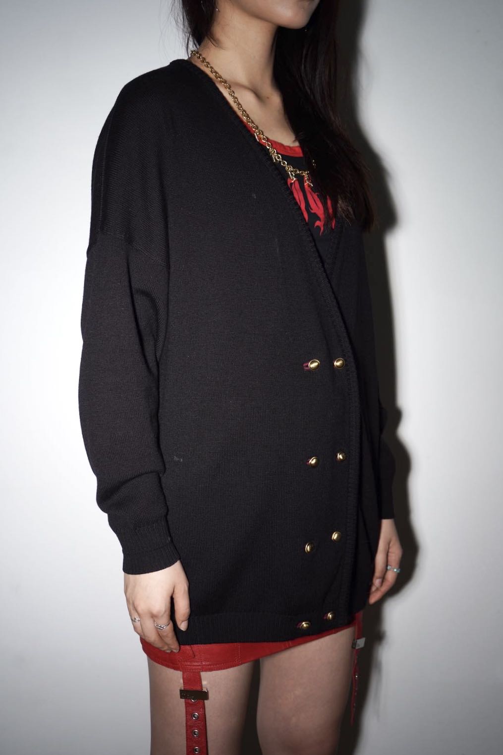 Gianni Versace Vintage Gold Button Knit Cardigan