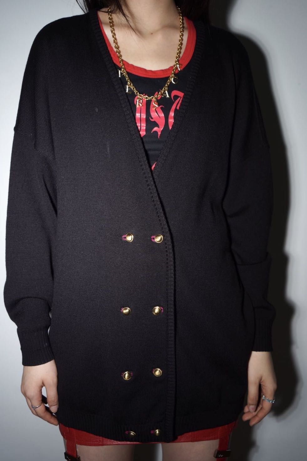 Gianni Versace Vintage Gold Button Knit Cardigan