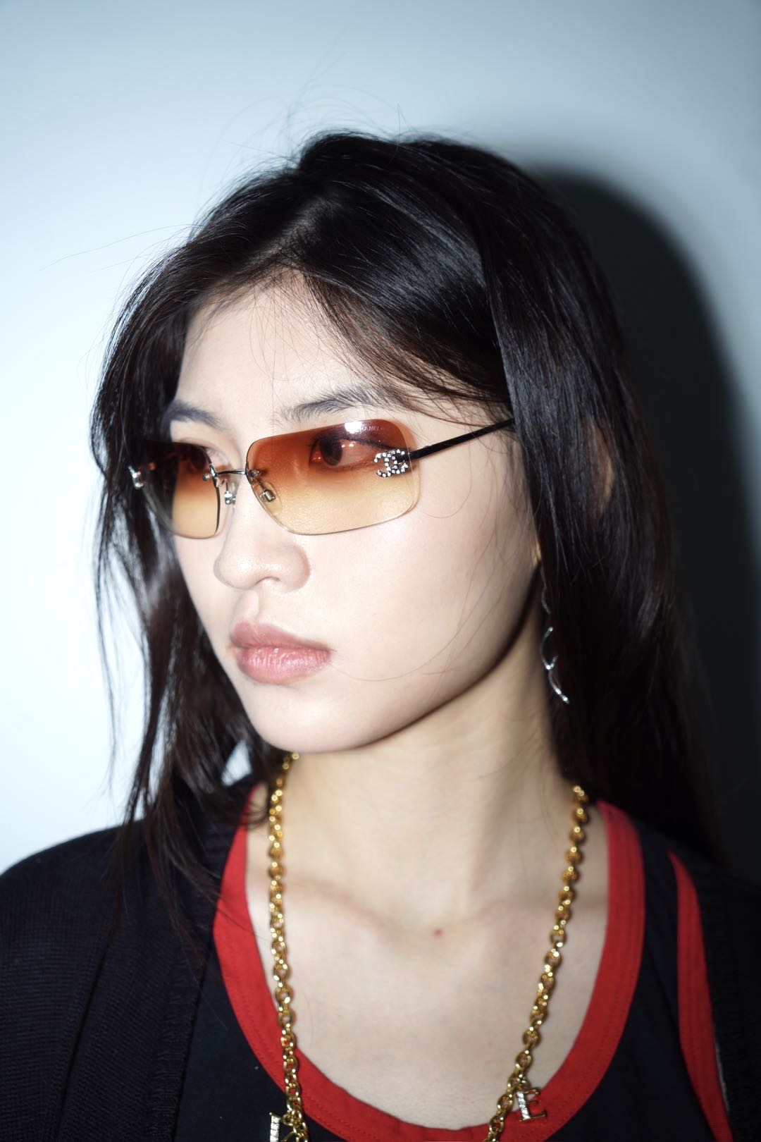 Chanel Y2K Gradient Rimless Crystal Logo Sunglasses – METAL 金