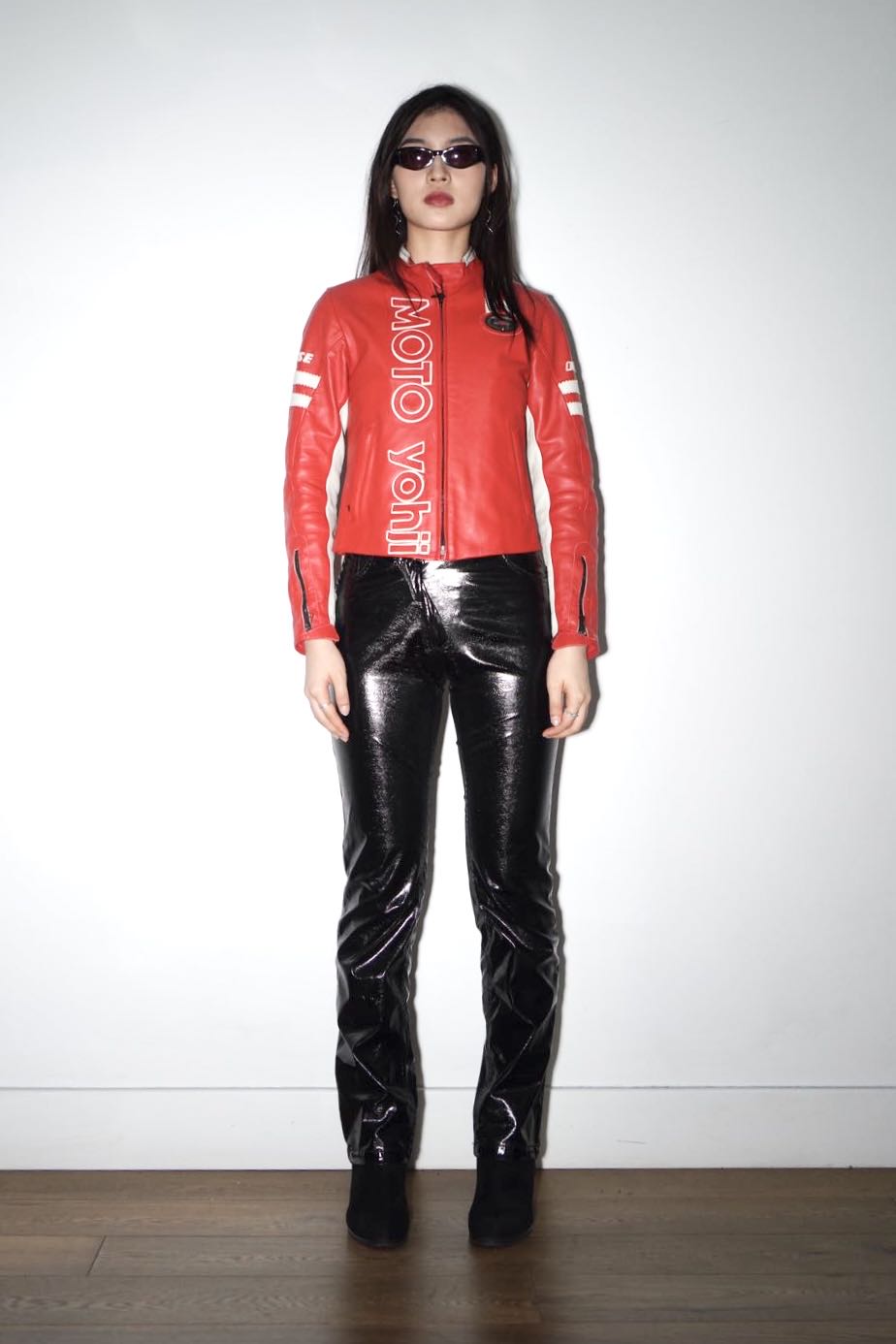 Ottolinger Black Glossy Asymmetric Waistband Trousers