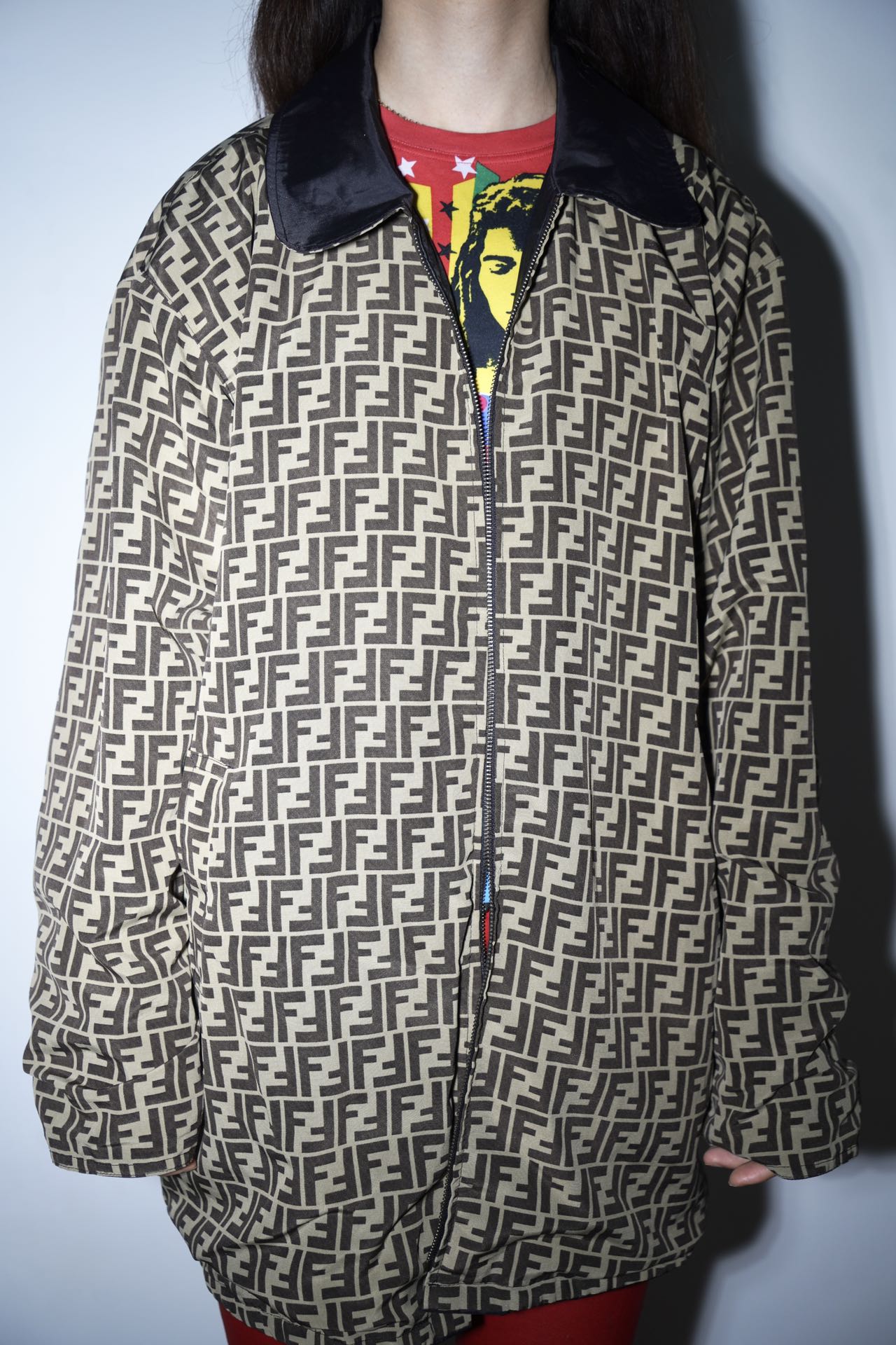 FENDI Reversible Monogram Windbreaker Jacket – METAL 金