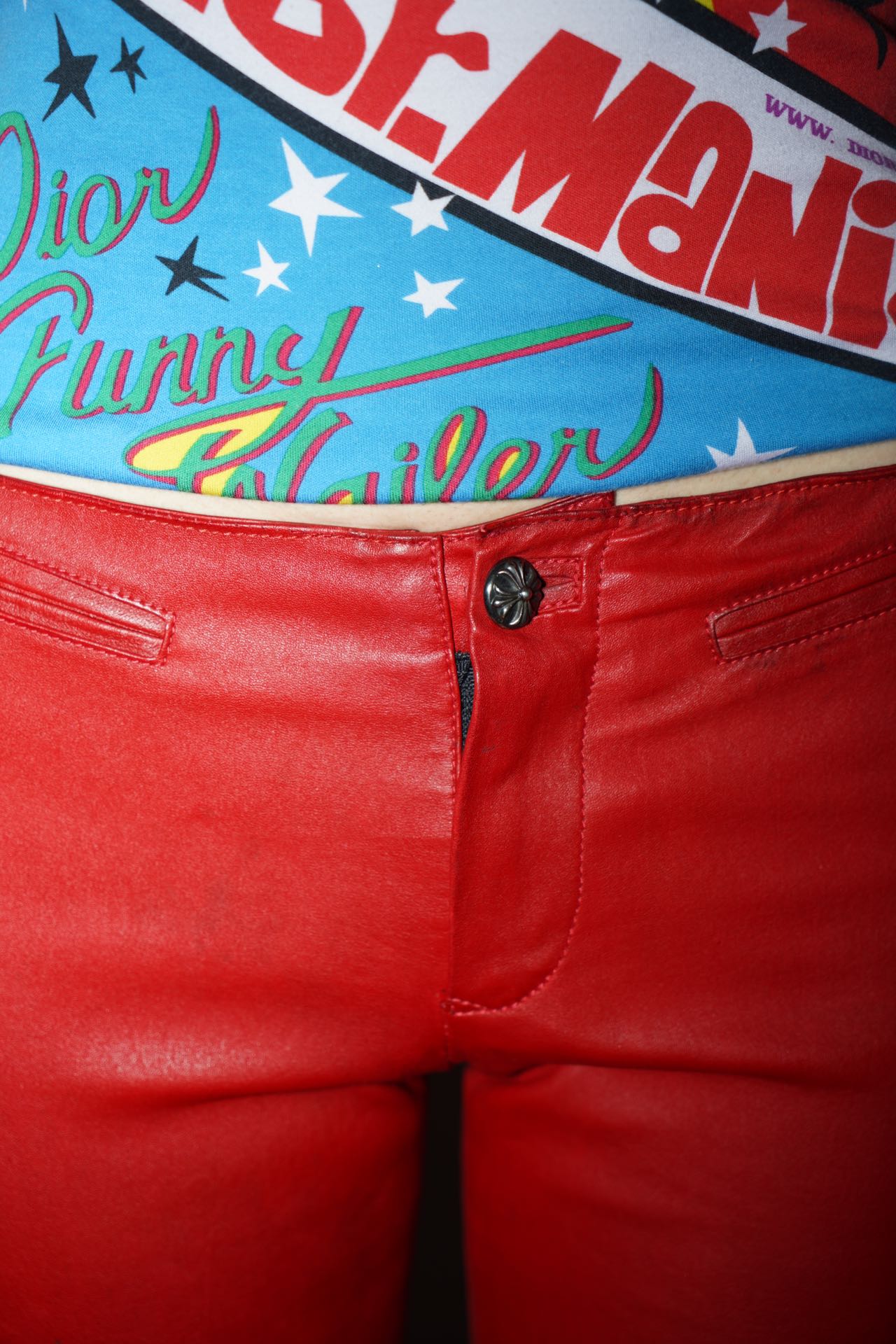 Chrome Hearts Ultra-Rare Red Full Leather Pants