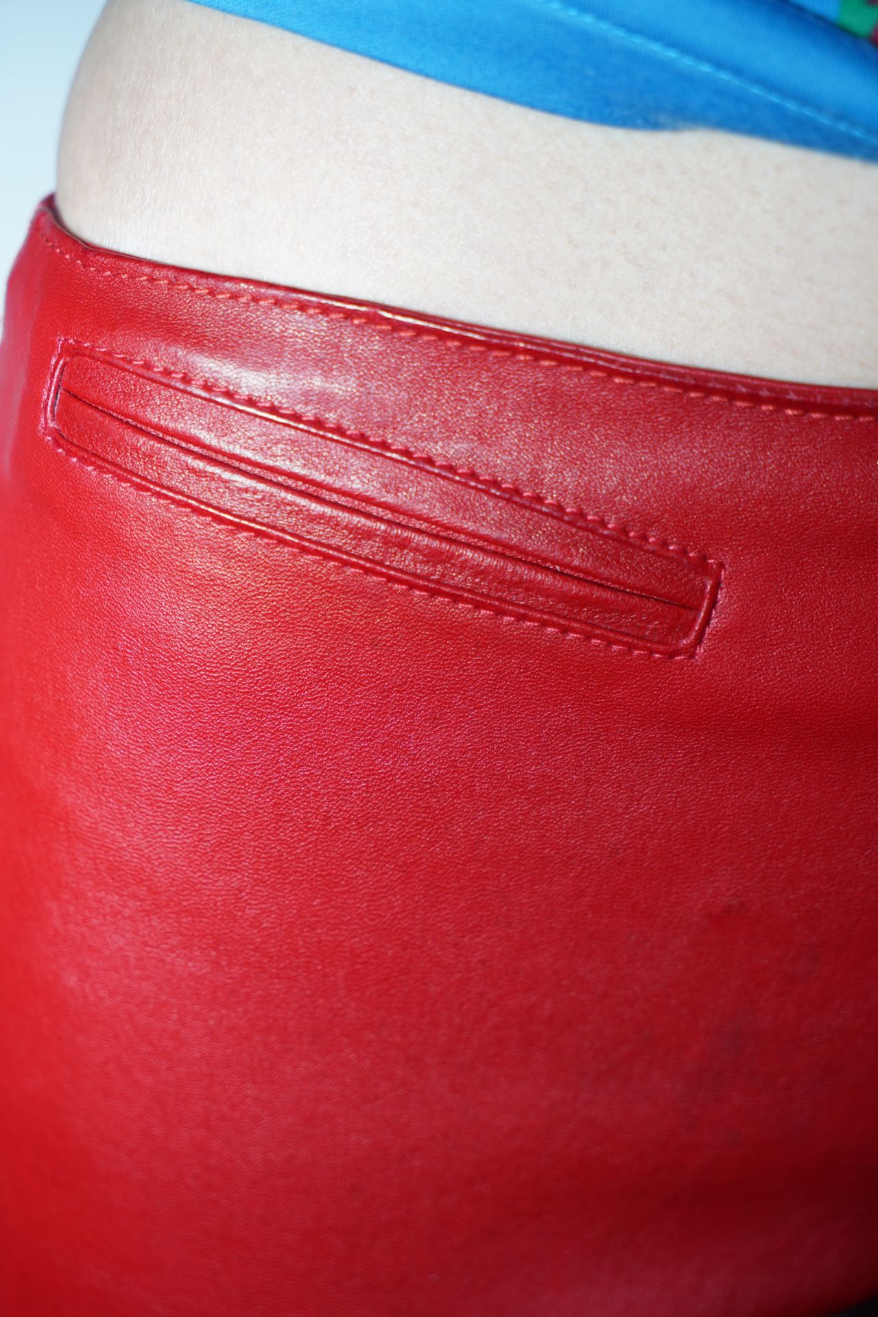 Chrome Hearts Ultra-Rare Red Full Leather Pants