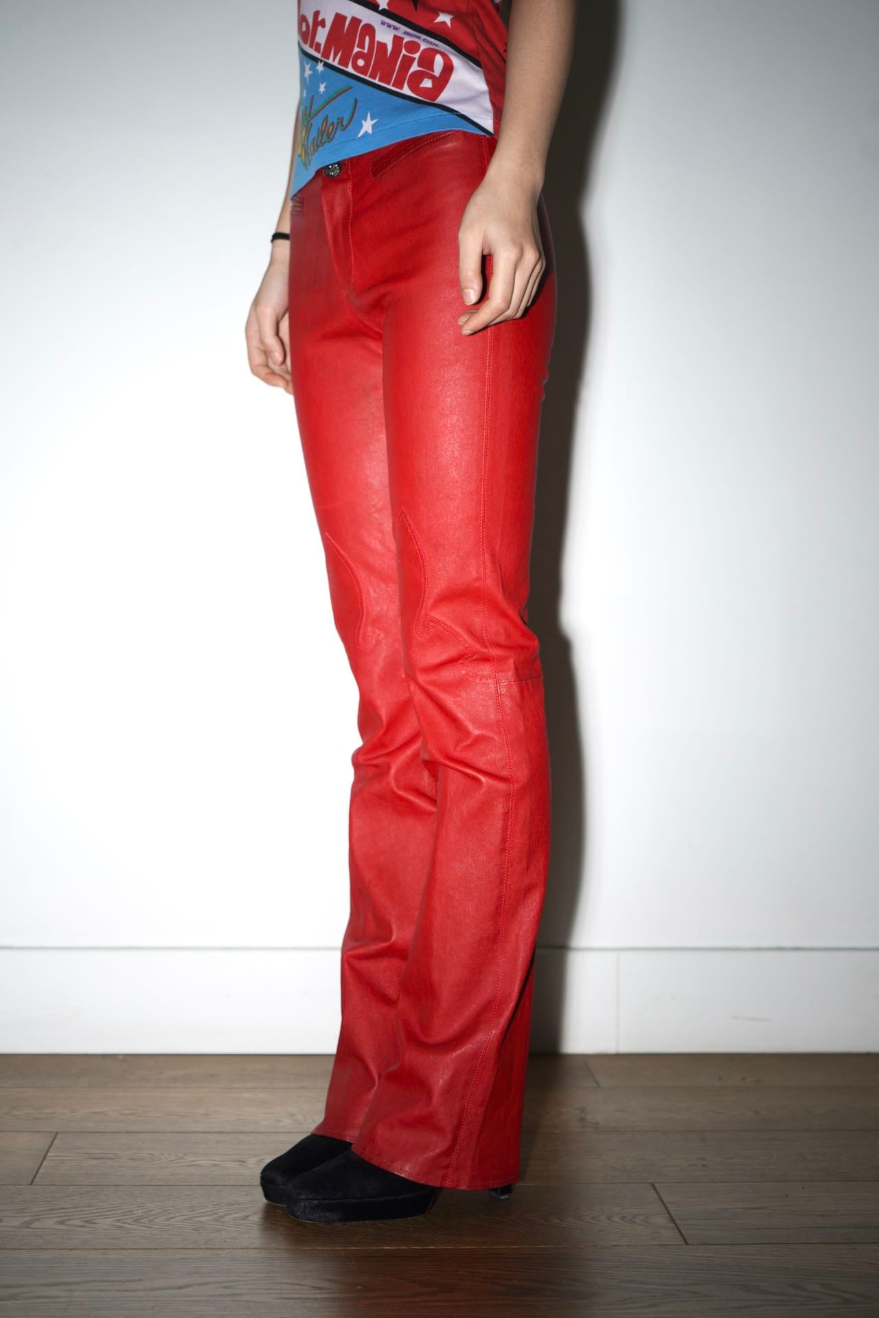 Chrome Hearts Ultra-Rare Red Full Leather Pants