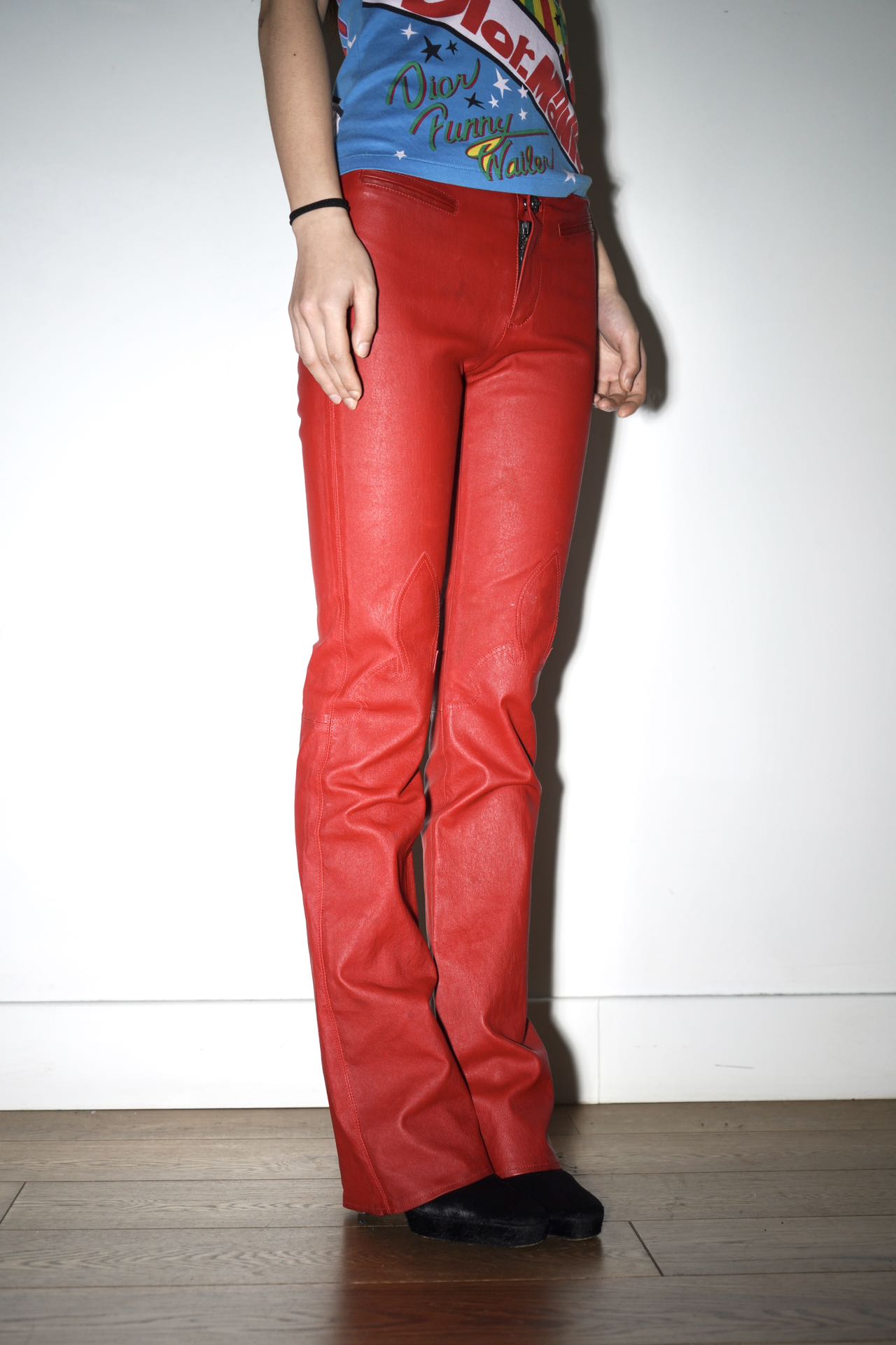 Chrome Hearts Ultra-Rare Red Full Leather Pants