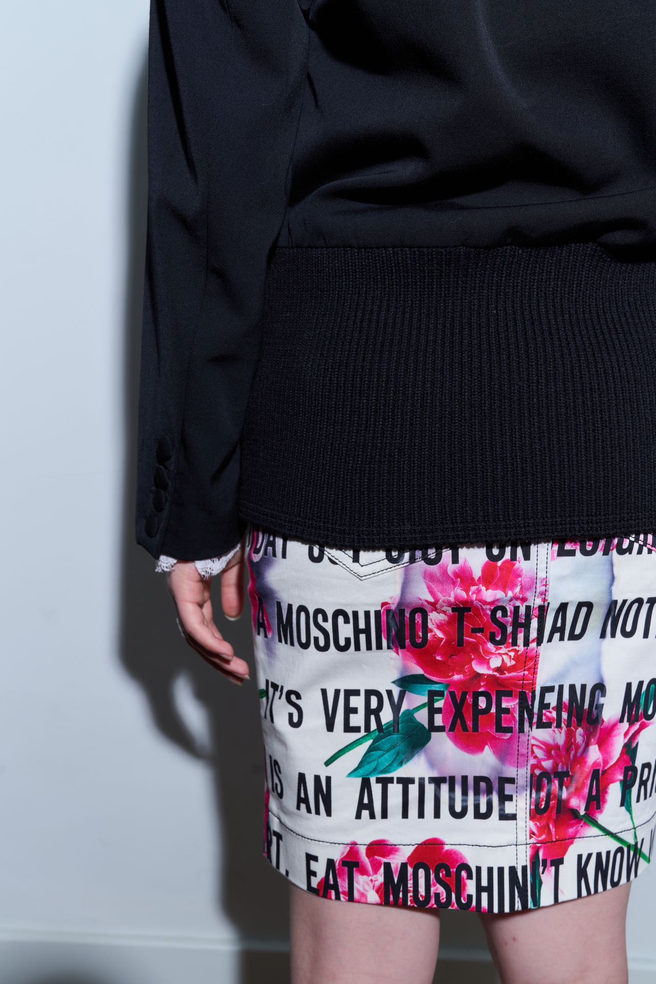 Jean Paul Gaultier Draped Silk Collar Knit-Hem Jacket