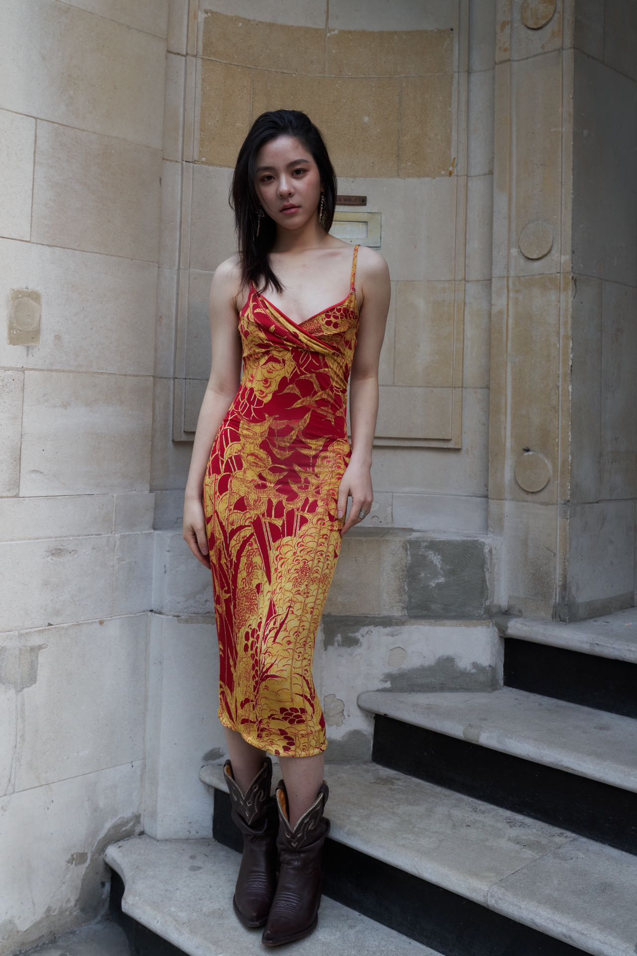 Roberto Cavalli Just Cavalli Gold Baroque Dress