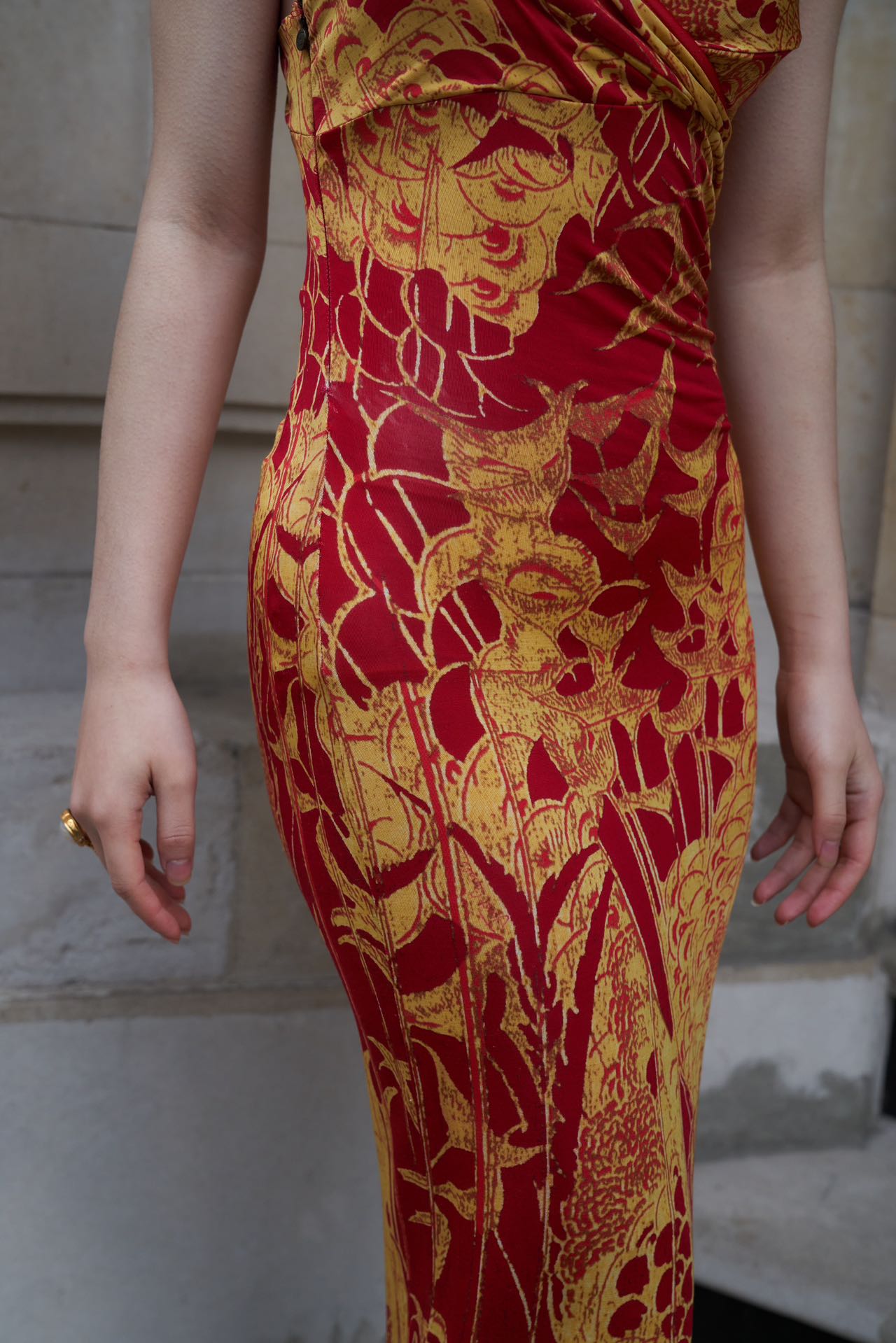 Roberto Cavalli Just Cavalli Gold Baroque Dress