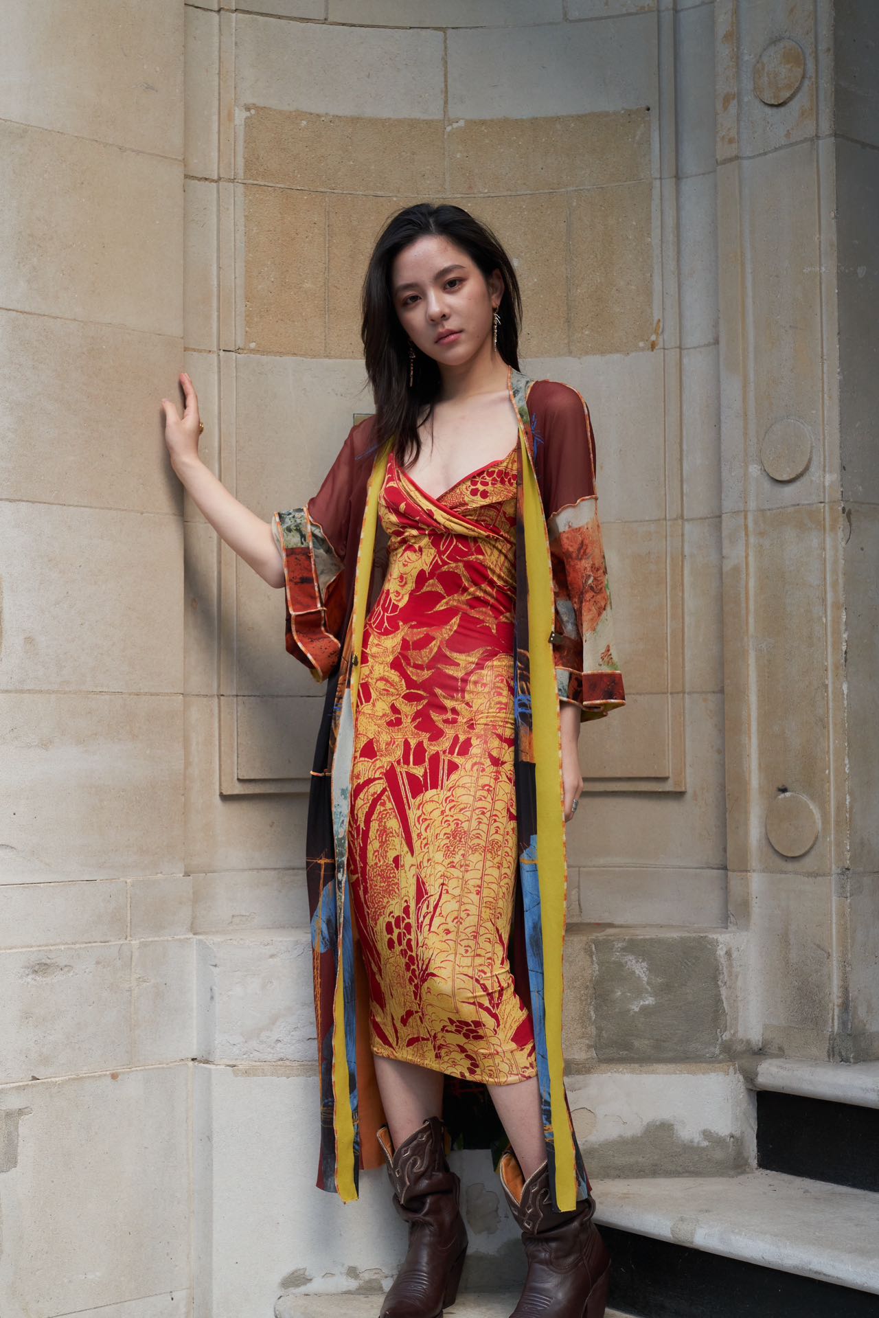 Roberto Cavalli Just Cavalli Gold Baroque Dress
