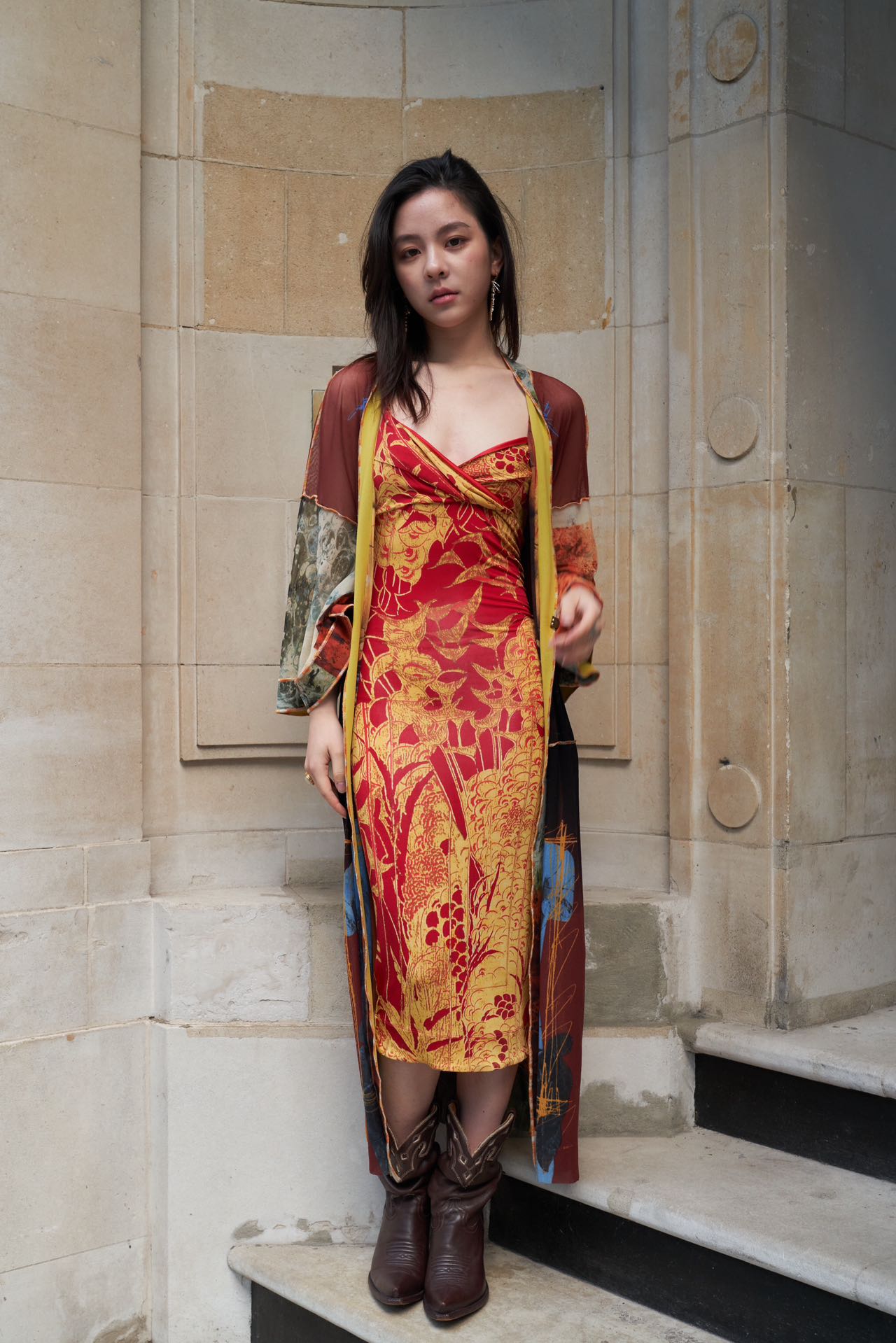 Roberto Cavalli Just Cavalli Gold Baroque Dress