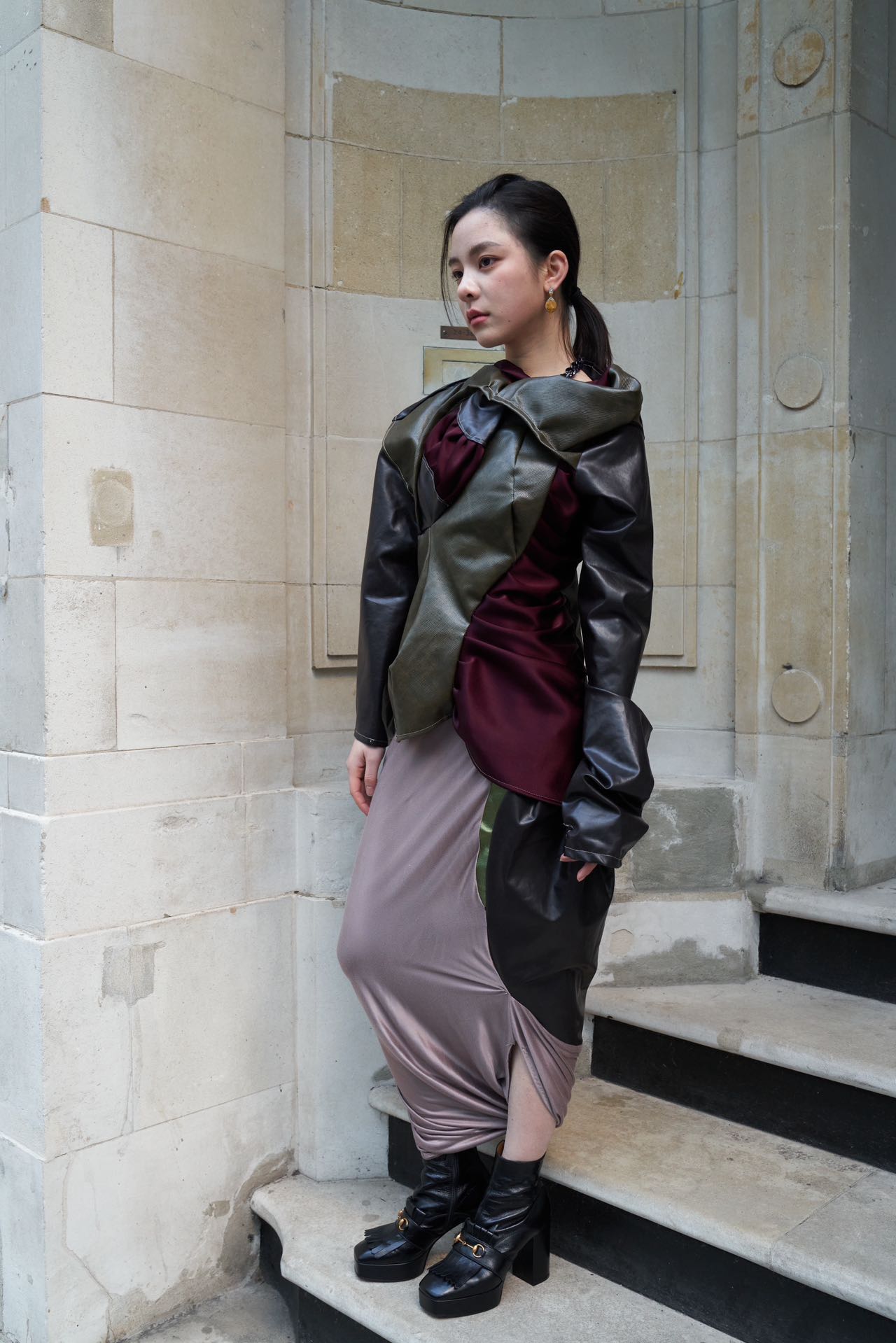 YAONOVA Iridescent Silk Jersey Hybrid Jumpsuit
