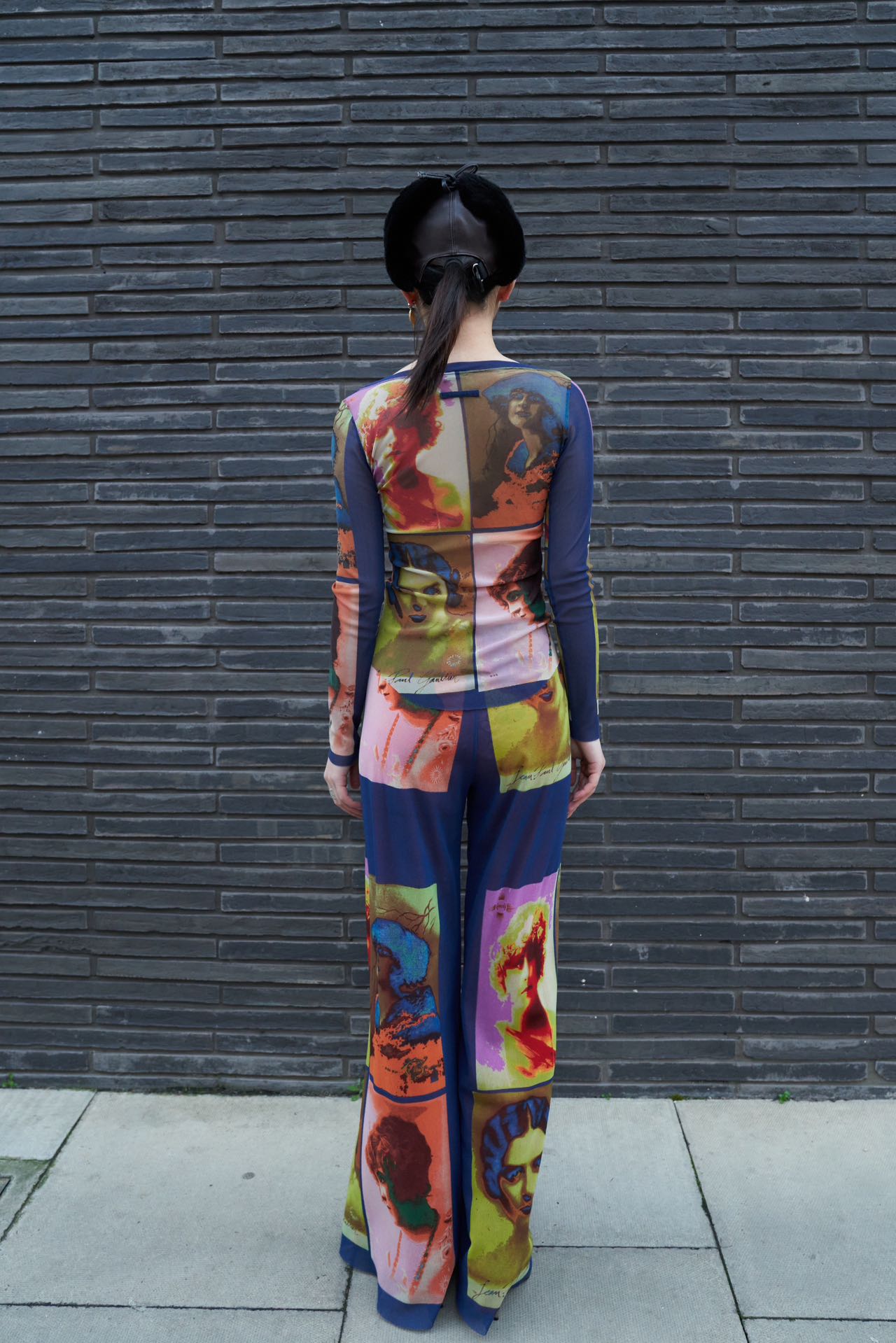 Jean Paul Gaultier S/S 2002 “Portrait Print” Mesh Trousers