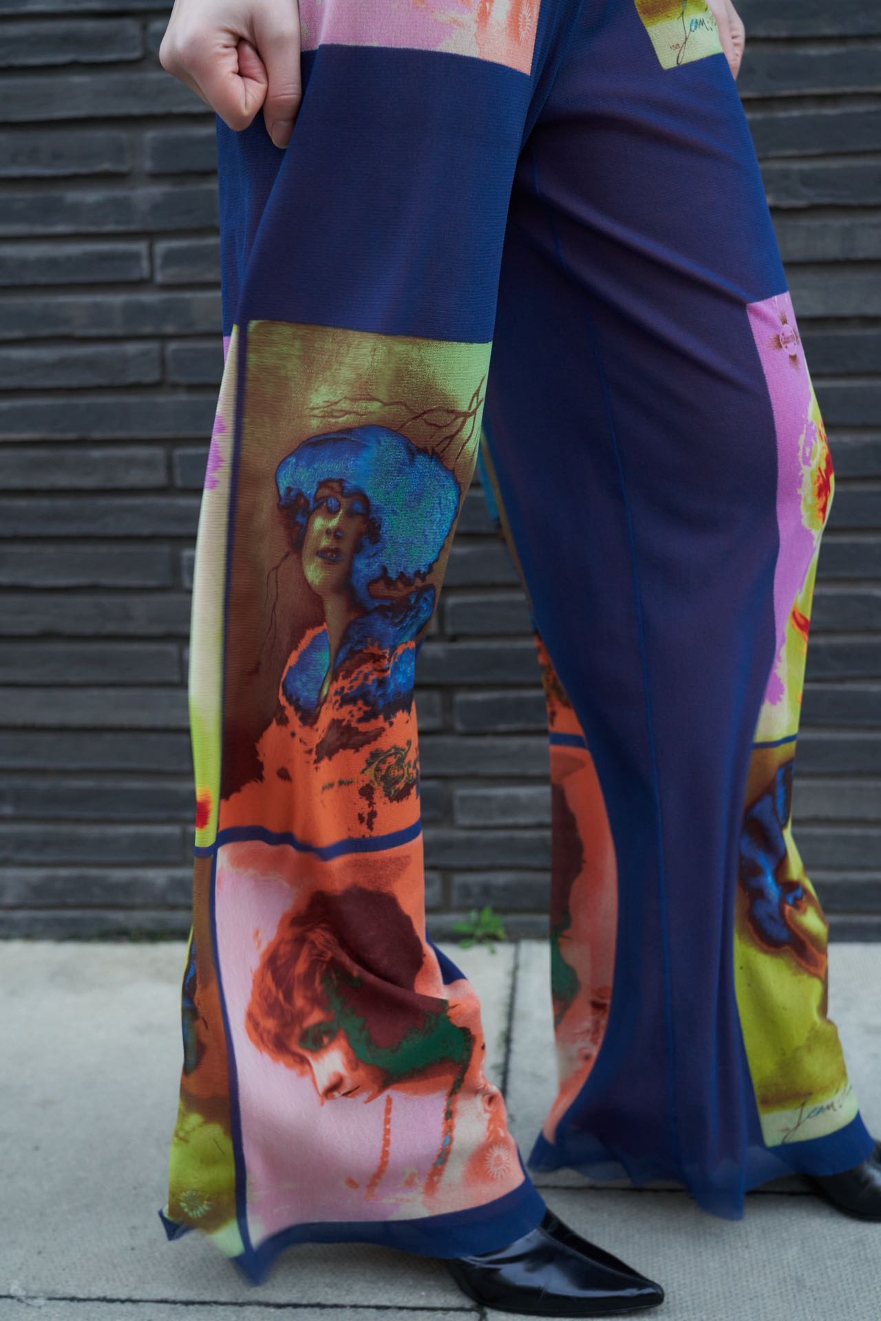 Jean Paul Gaultier S/S 2002 “Portrait Print” Mesh Trousers