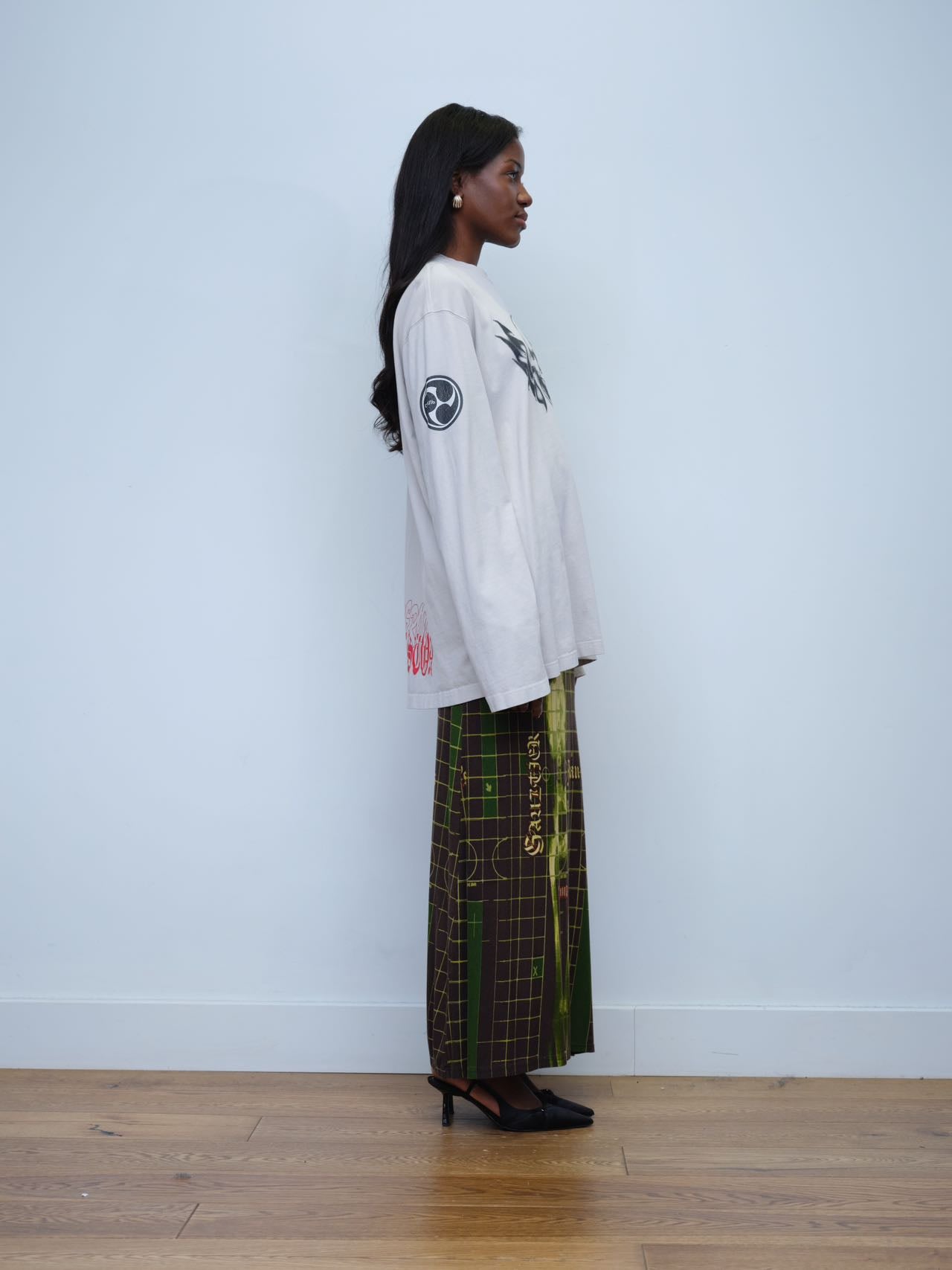 Heron Preston Skull Print Long Sleeve Tee