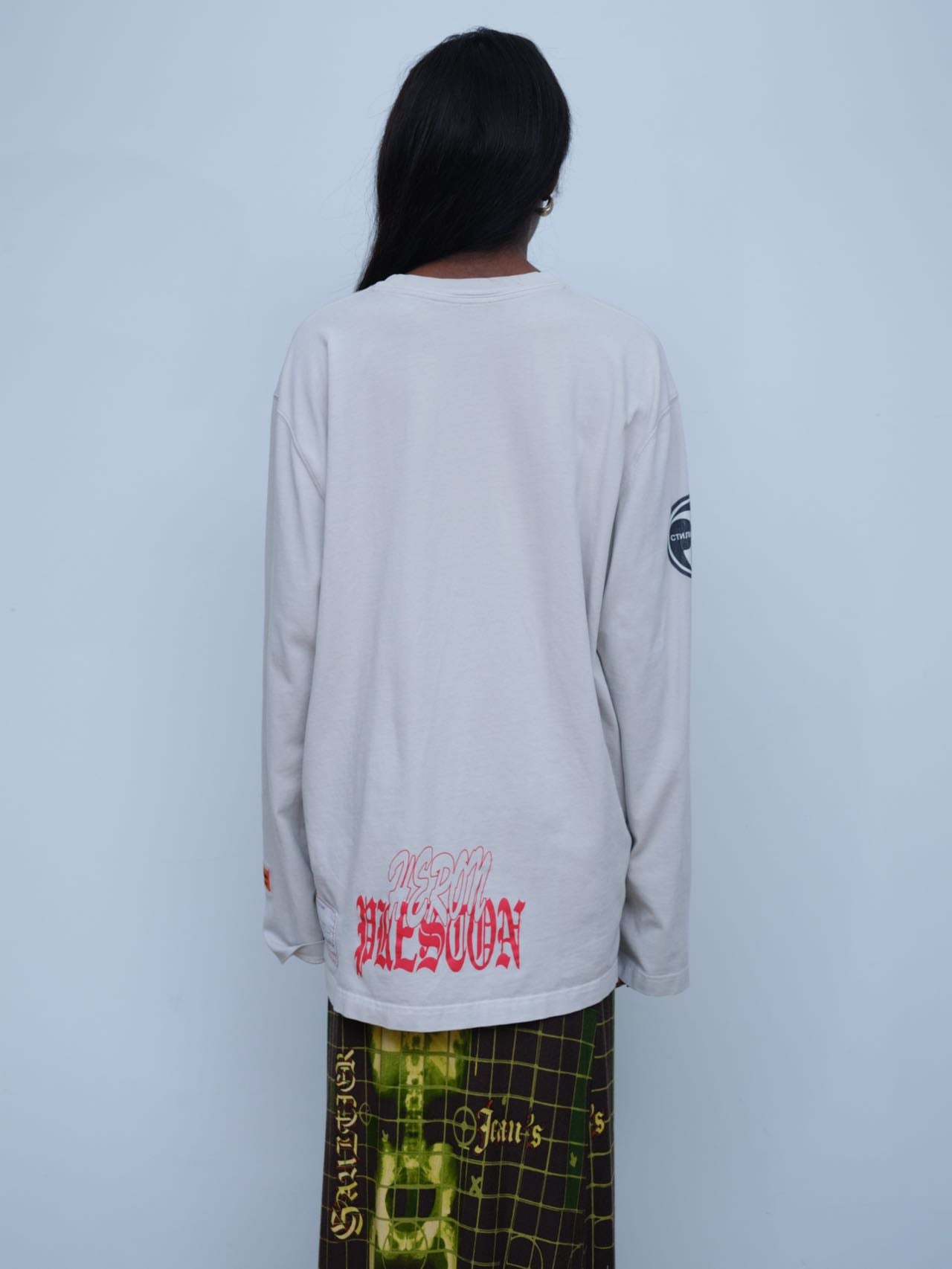 Heron Preston Skull Print Long Sleeve Tee