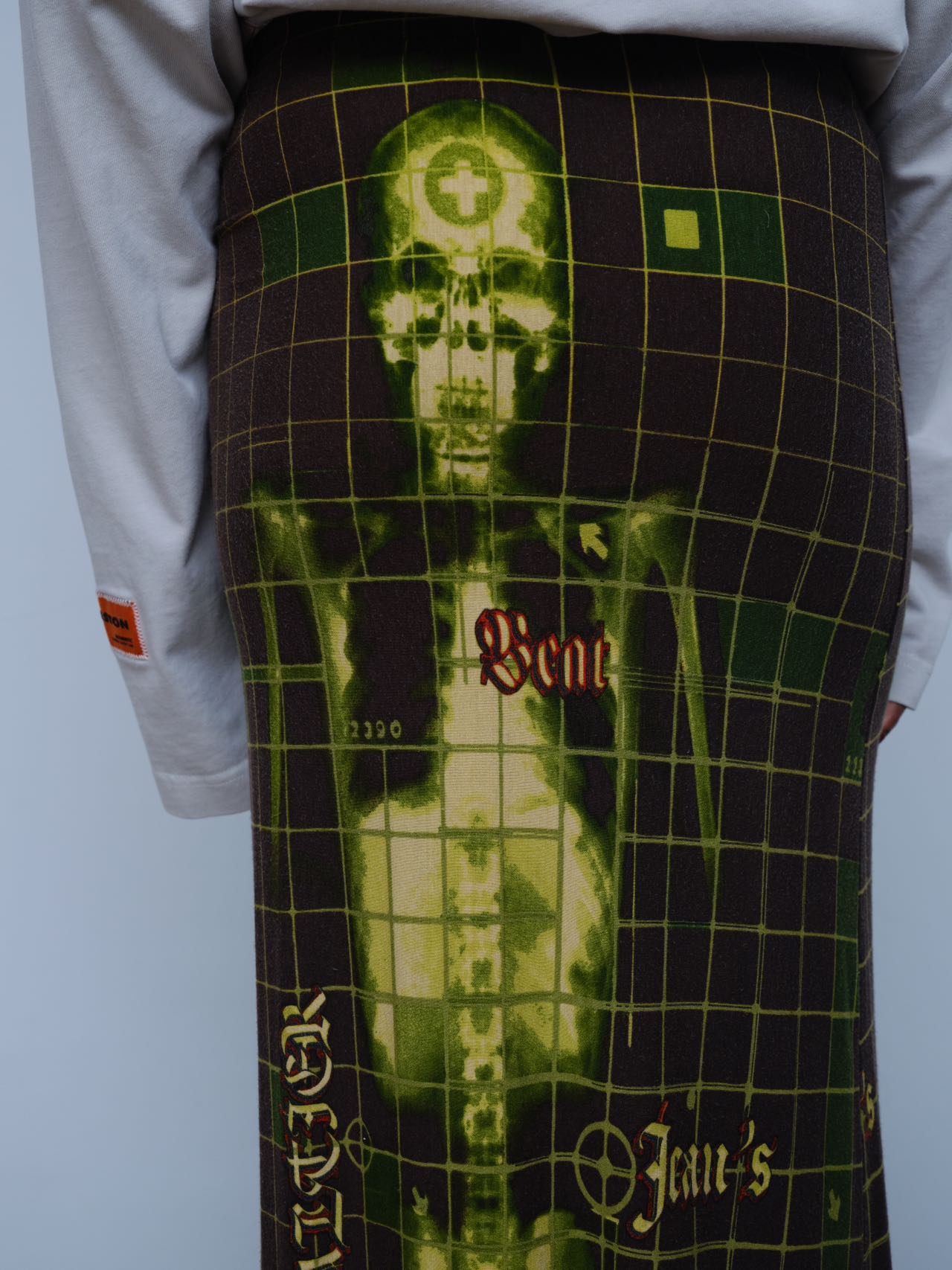 Jean Paul Gaultier S/S 1996 “Cyberbaba” X-ray Skeleton Mesh Skirt