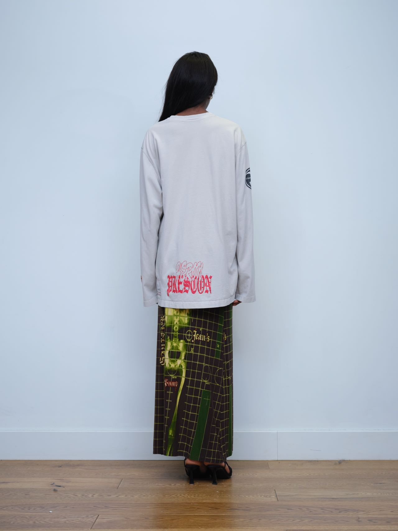Heron Preston Skull Print Long Sleeve Tee