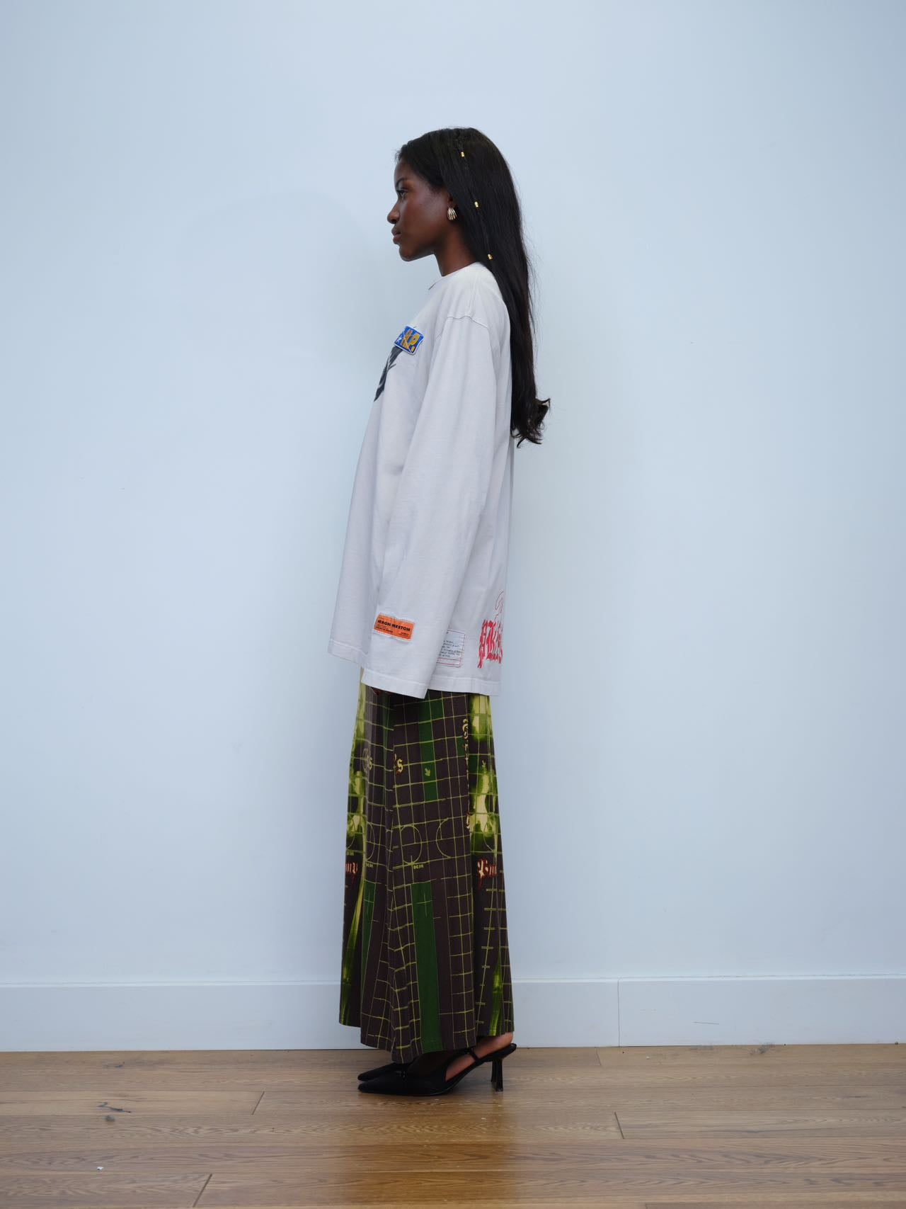 Heron Preston Skull Print Long Sleeve Tee