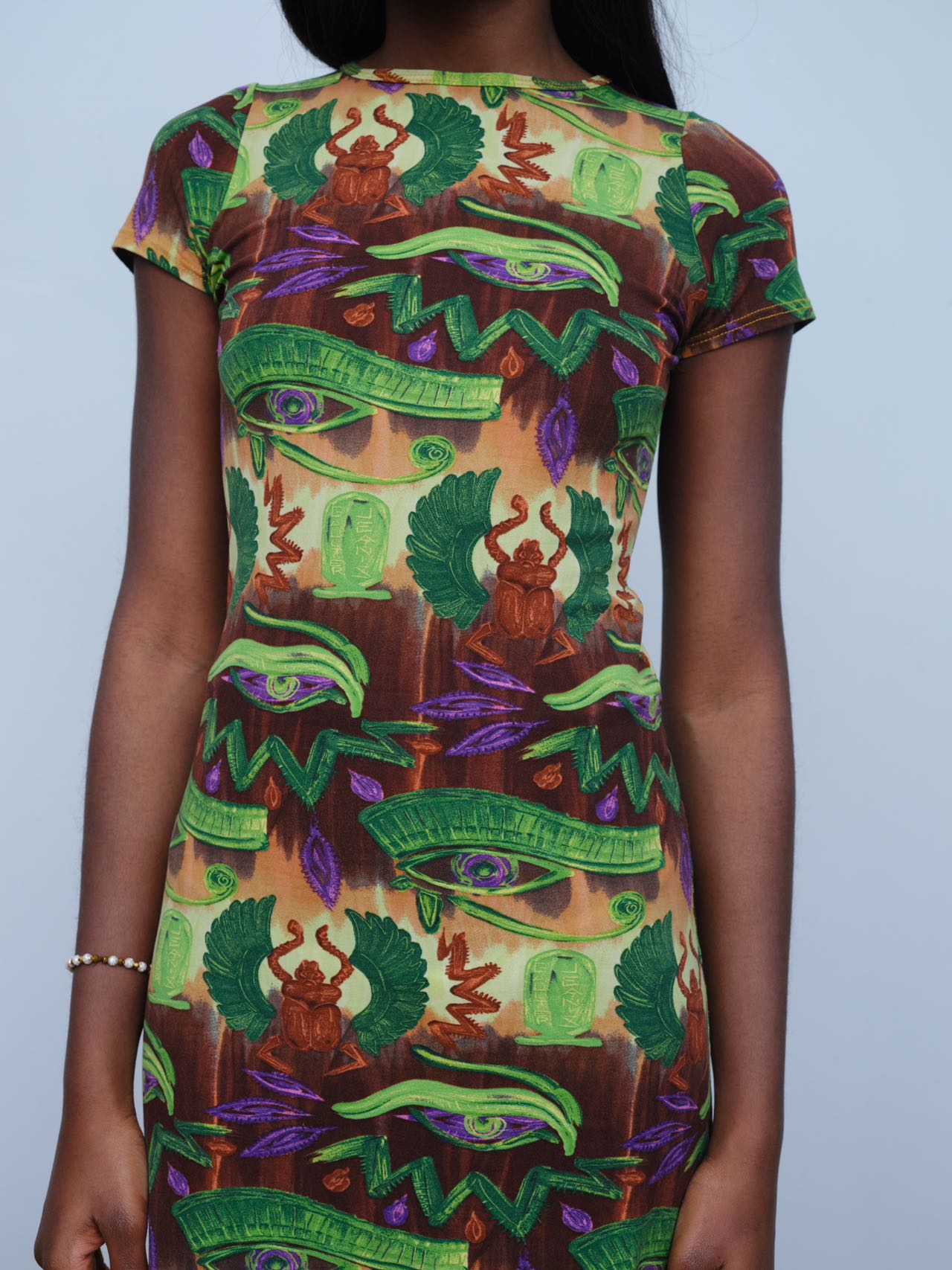 Jean Paul Gaultier Gothic-Eye Print Dress