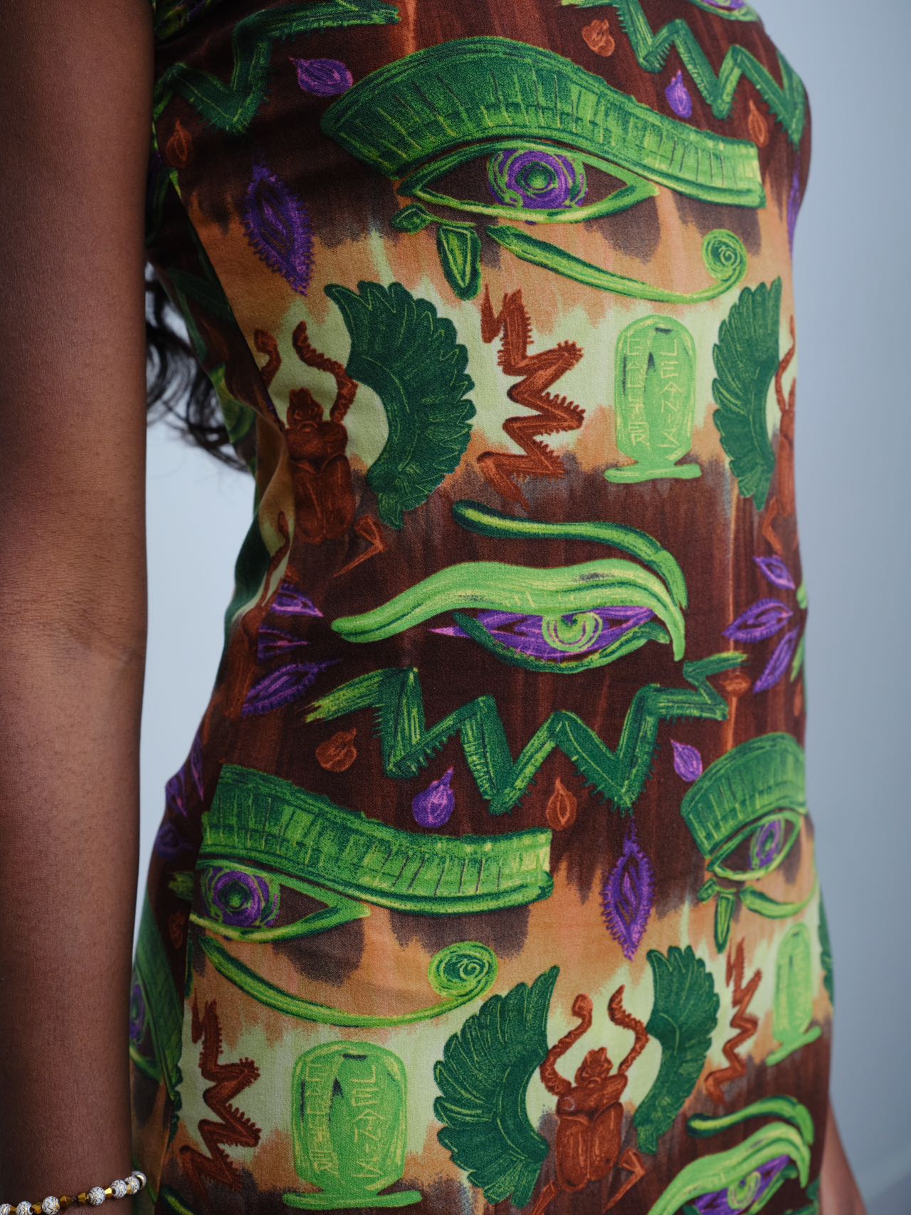 Jean Paul Gaultier Gothic-Eye Print Dress